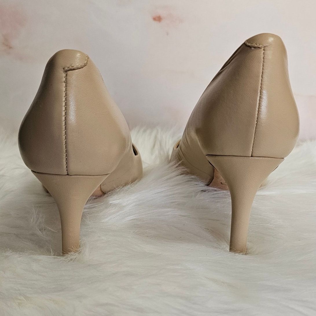 Diane von Furstenberg Diane Von Furstenberg Nude Olee Pointed Leather Heel Pumps 6 Size US 6 / IT 36 - 4 Thumbnail