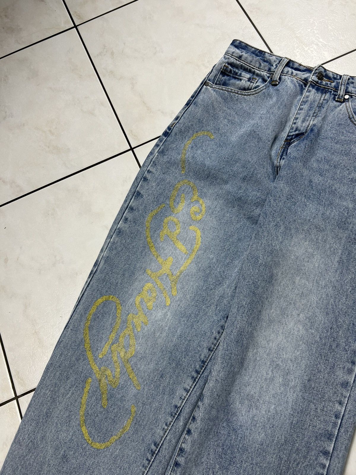 Ed Hardy Ed Hardy born wild boyfriend jeans wolf print y2k baggy pant Size 27" / US 4 / IT 40 - 4 Thumbnail
