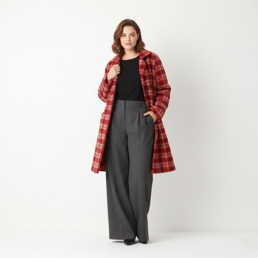 Cotton Traders Cotton Traders Women 16 XL Coat Red Check Fleece 3152 Size XL / US 12-14 / IT 48-50 - 1 Thumbnail
