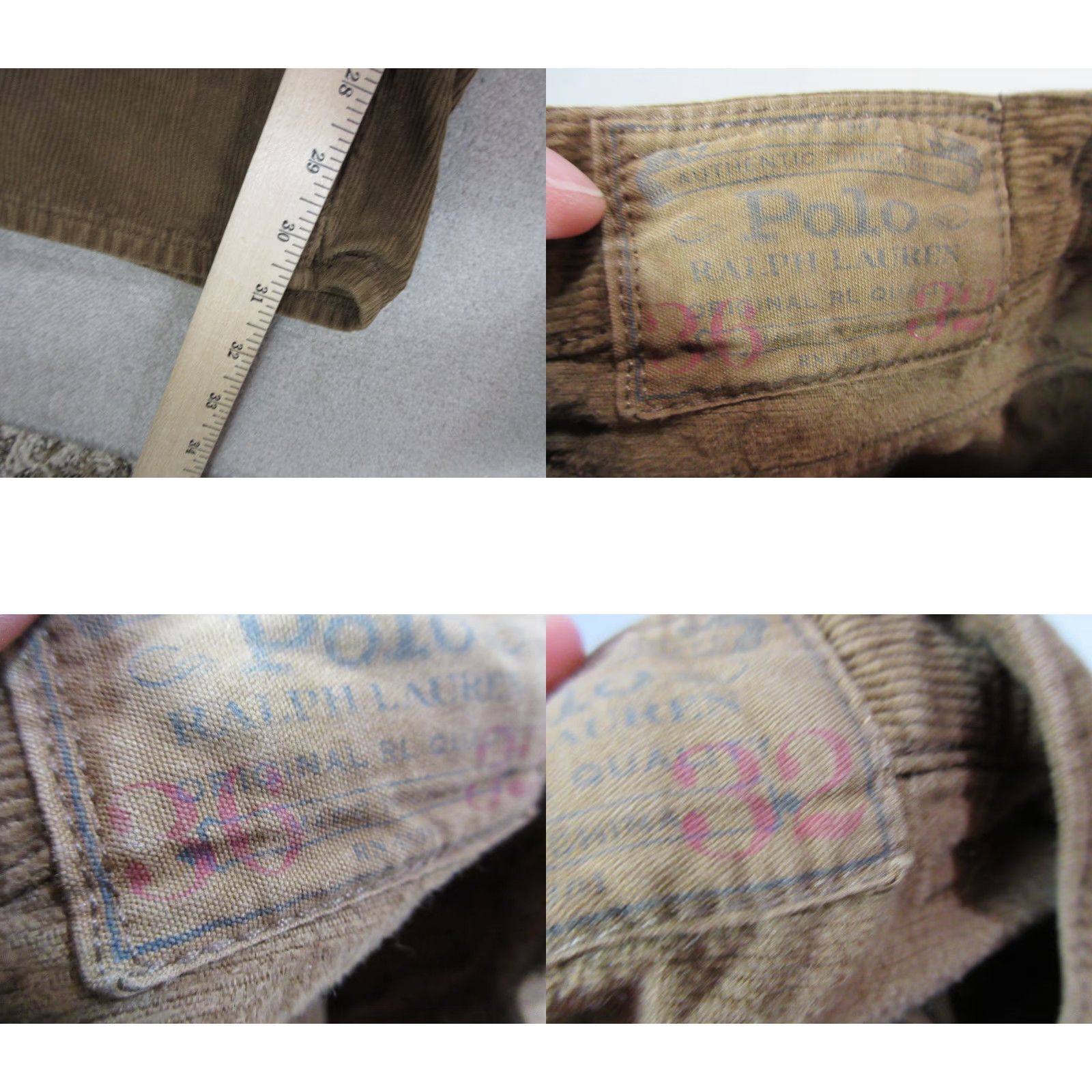 Polo Ralph Lauren Polo Ralph Lauren Pants Mens 36x32 Corduroy Brown Chinos Flat Front Trousers Square Logo Casual Autumn Winter Spring Summer Size US M / EU 48-50 / 2 - 8 Thumbnail