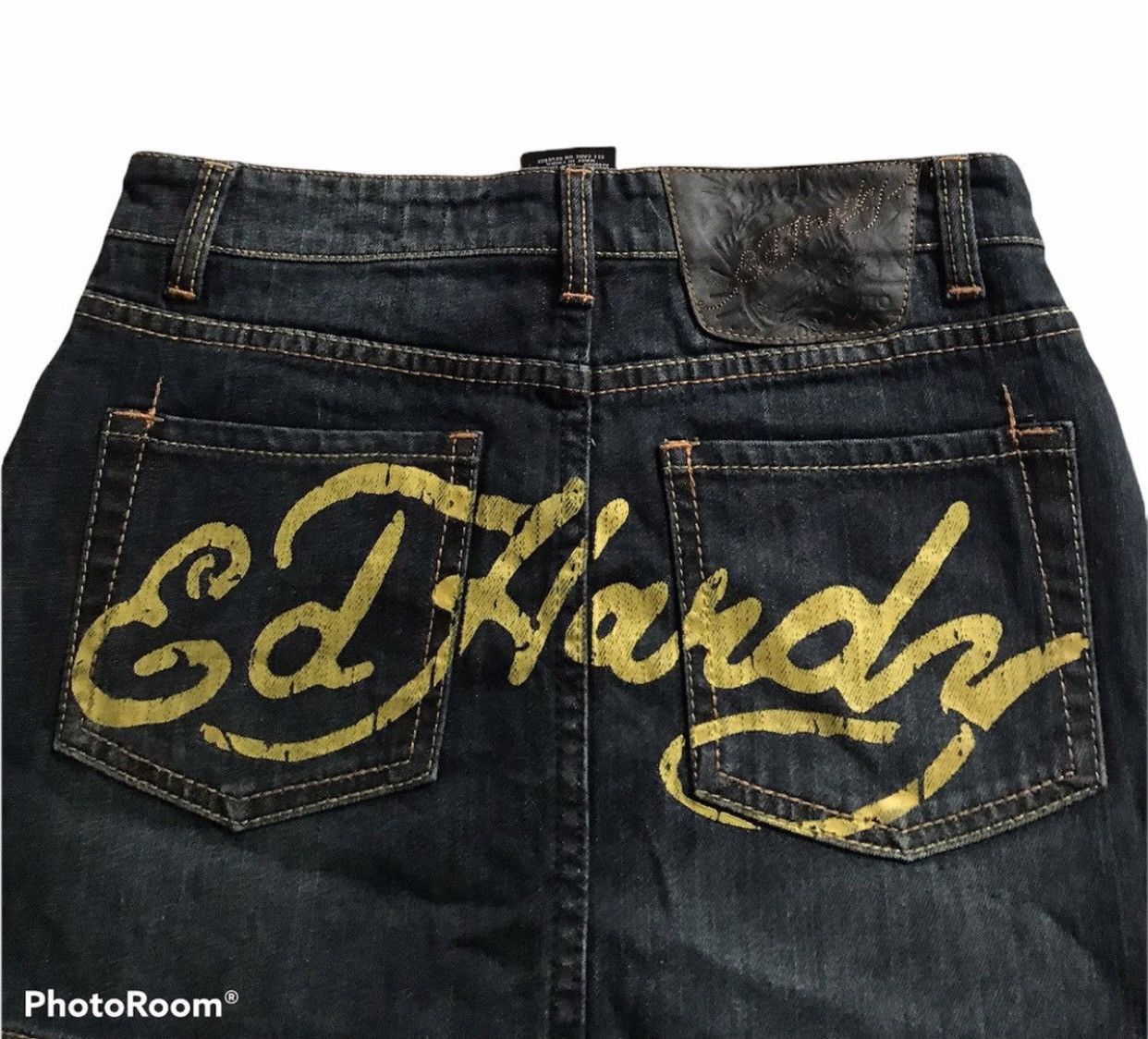 Ed Hardy × Japanese Brand Ed Hardy Spellout Denim Skirt Size 27" / US 4 / IT 40 - 5 Thumbnail