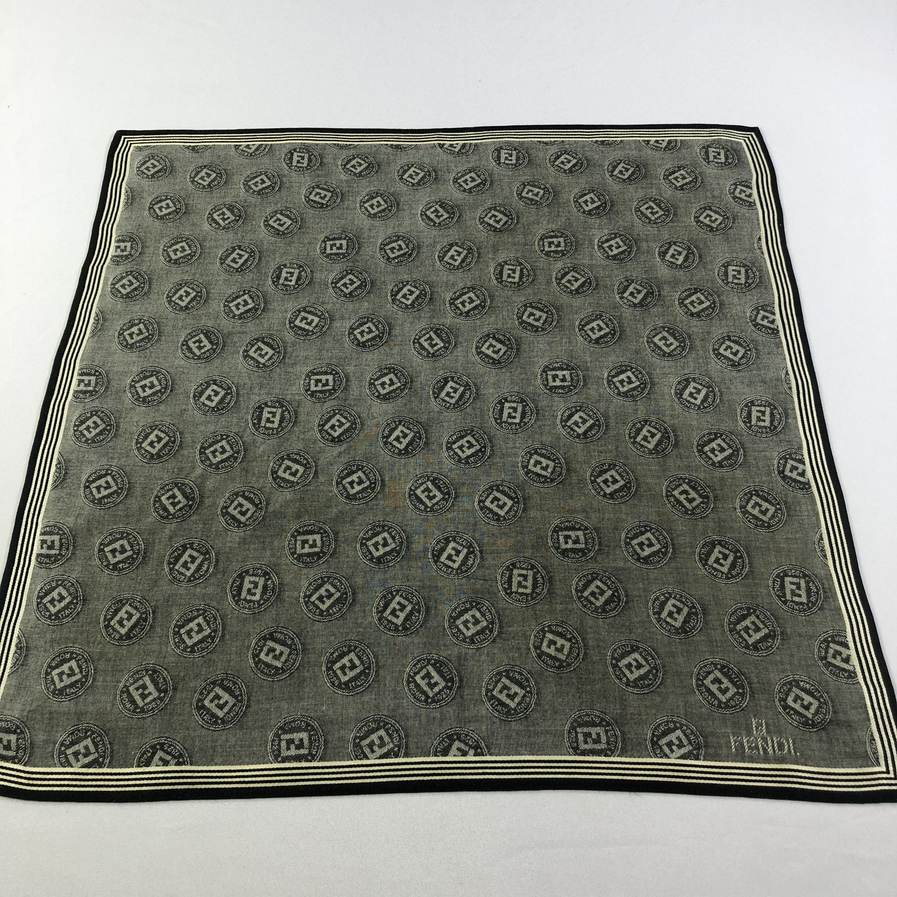 Vintage Fendi Monogram FF Handkerchief Neckerchief Bandana H1777 Size ONE SIZE - 1 Thumbnail