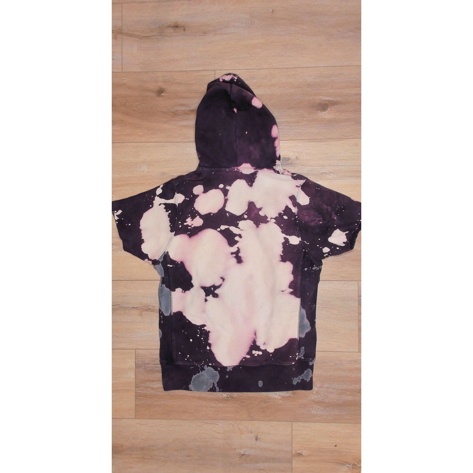 Champion VTG Champion Hoodie Bleach Dye Acid Wash XL Short Sleeve Y2K Size US XL / EU 56 / 4 - 6 Thumbnail