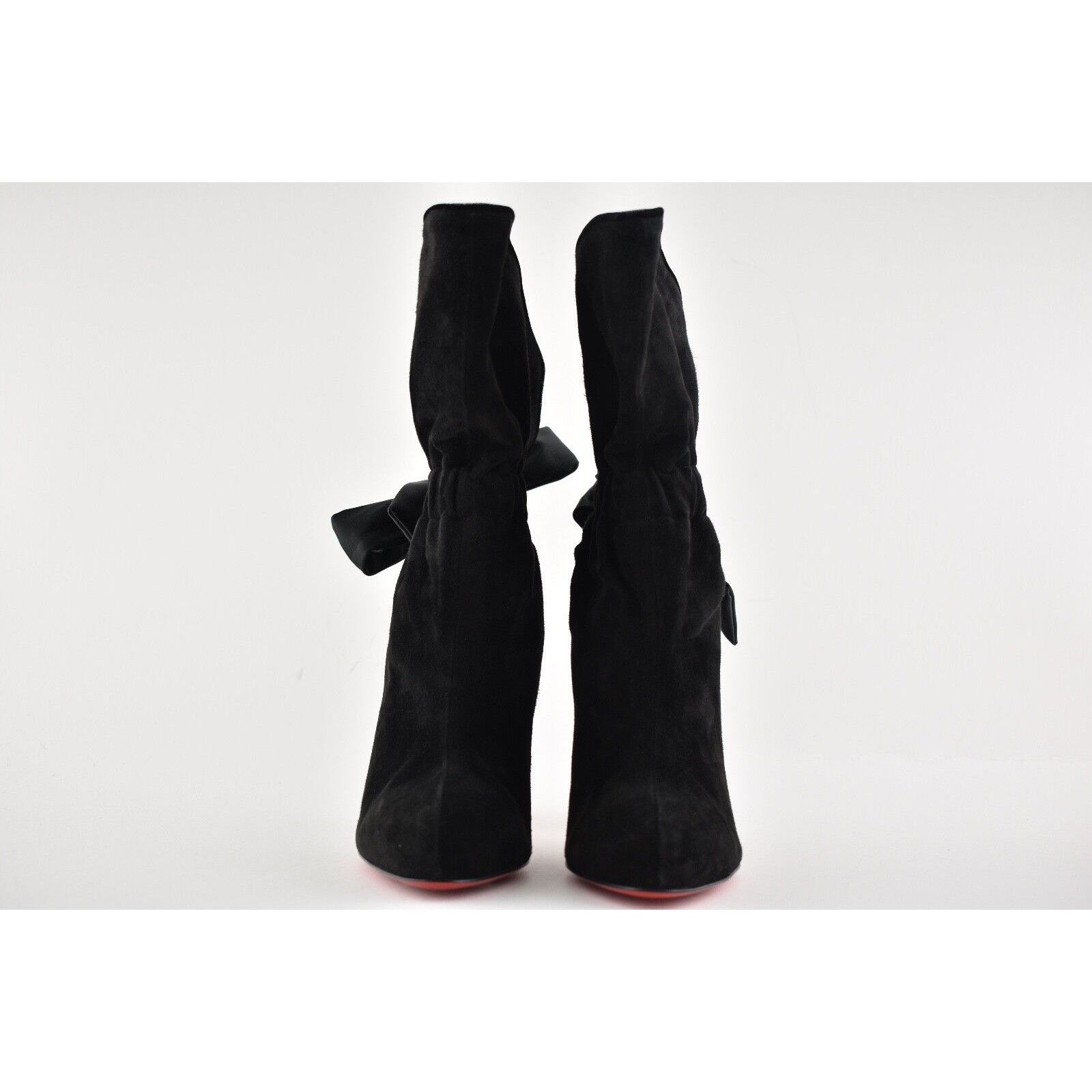 Christian Louboutin Christian Louboutin Kristofa 100 Black Suede Bow Ankle Heel Size US 5.5 / IT 35.5 - 6 Thumbnail