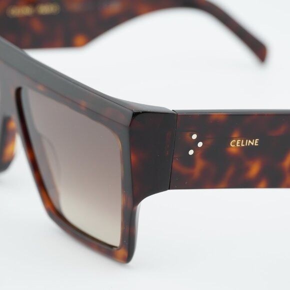 Celine Celine CL40092I 52F Sunglasses Havana Square Frame, Brown Size ONE SIZE - 8 Thumbnail