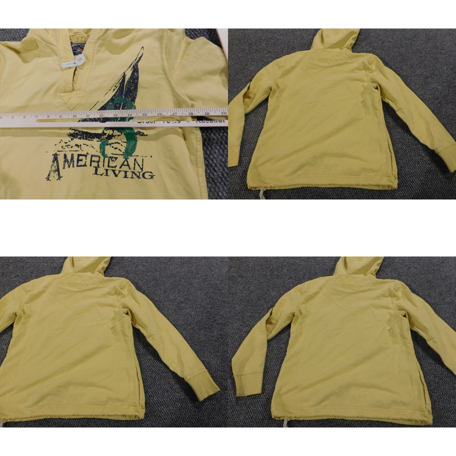Vintage VINTAGE? No — American Living Sweater Regular Medium Womens Yellow Pullover Mock Neck Knit Cotton Long Sleeve Button Size M / US 6-8 / IT 42-44 - 8 Thumbnail