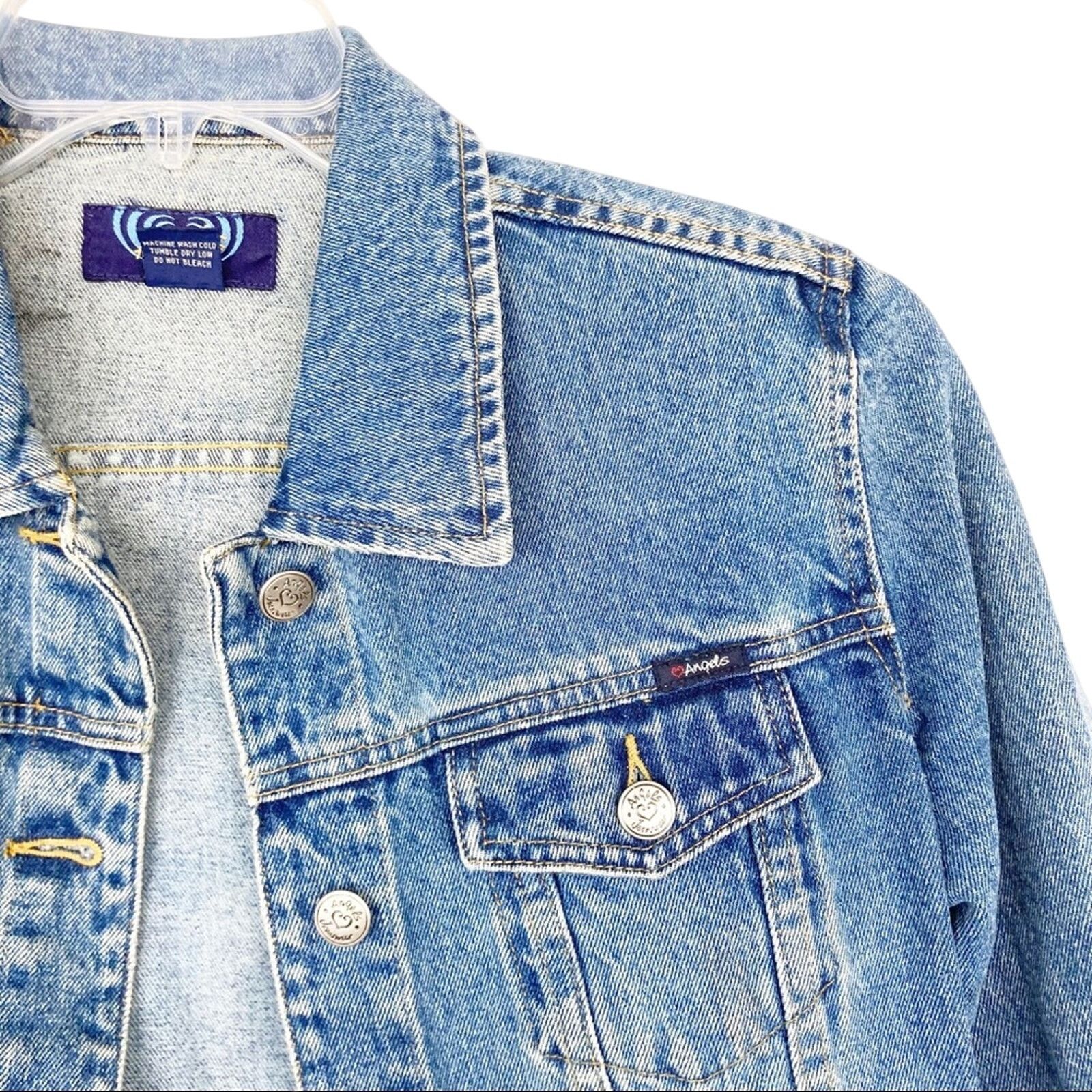 Vintage Vintage 90s Angel Denim Jean Jacket Size M / US 6-8 / IT 42-44 - 2 Thumbnail