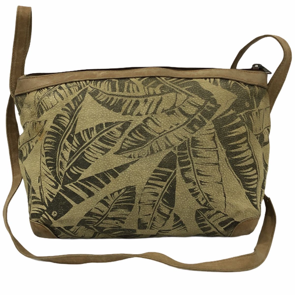 Vintage ‼️YES‼️ AUTHENTIC VINTAGE GUCCI TAN LEAF PRINT SHOULDER BAG Size ONE SIZE - 2 Thumbnail