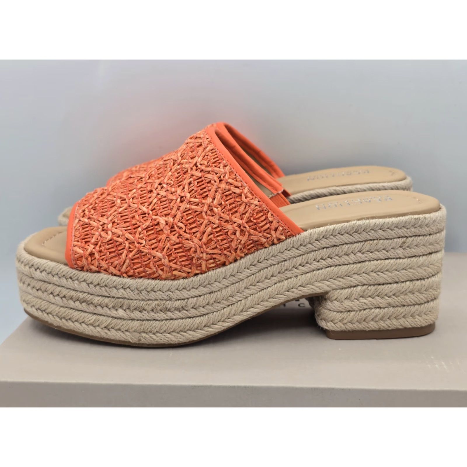 Kenneth Cole KENNETH COLE REACTION Women's Elissa Sandal Orange Raffia Sz 7 M - NIB - Heels - 7 - Orange - Womens - Raffia Size US 7 / IT 37 - 5 Thumbnail