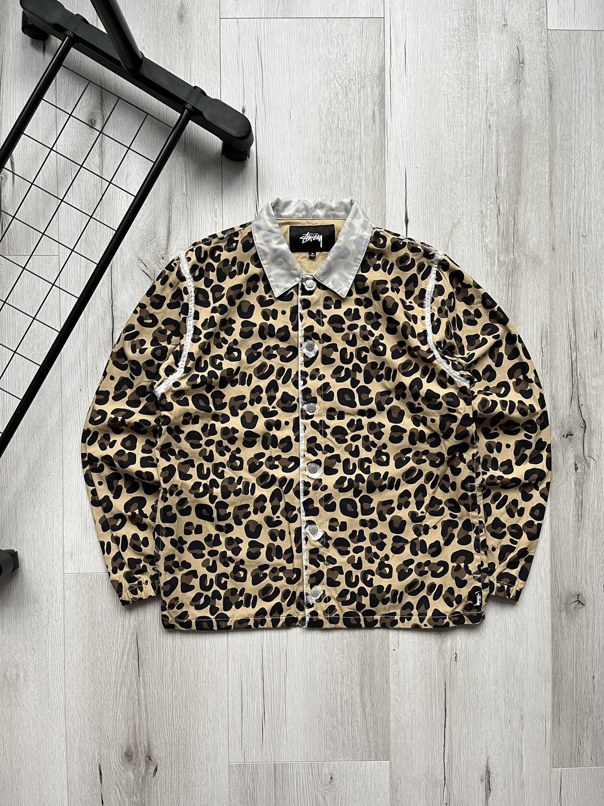 Stussy × Vintage Stussy Big Logo Rare Cheetah Leopard Camo Work Jacket Coach Size US M / EU 48-50 / 2 - 2 Thumbnail