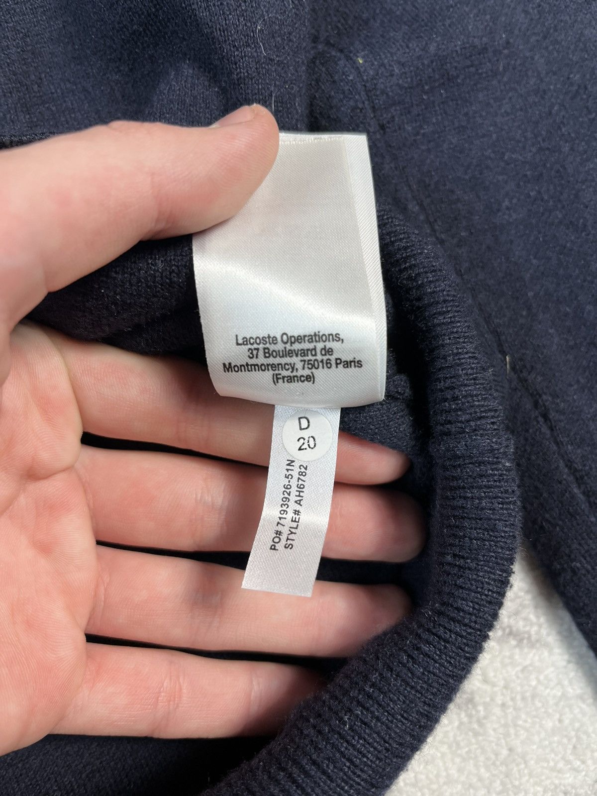 Lacoste Lacoste Wool Blend Sweater Logo Navy Size L Size US L / EU 52-54 / 3 - 9 Thumbnail