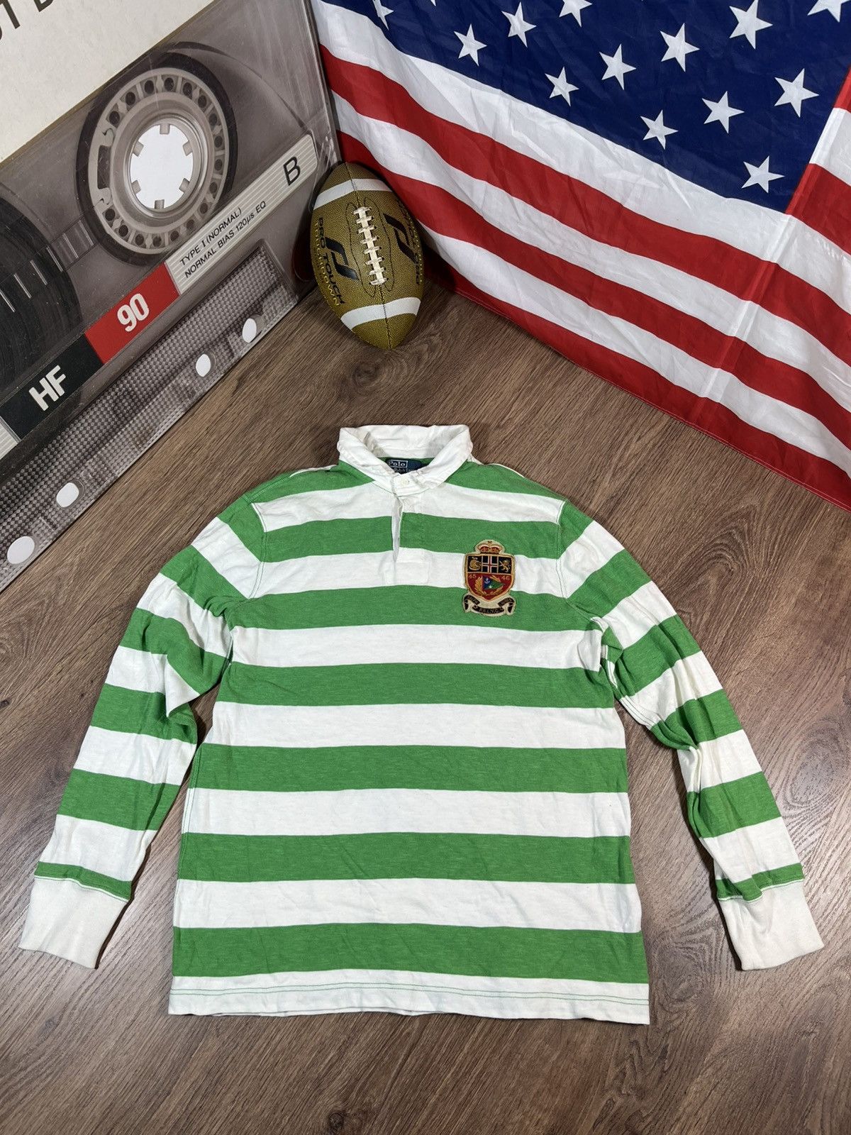 Polo Ralph Lauren Vintage Polo Ralph Lauren Rugby Long Sleeve Shirt 90s Size US XL / EU 56 / 4 - 1 Thumbnail