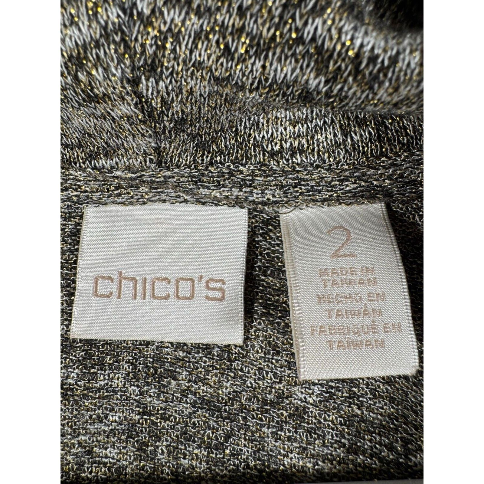 Chicos Chicos Turtleneck Womens 2 Large US 12 Lightweight Metallic Size XL / US 12-14 / IT 48-50 - 3 Thumbnail