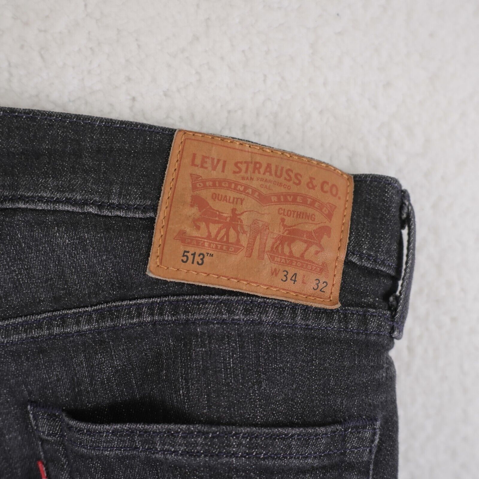 Levi's Levi's 513 Slim Fit Straight Leg Black Stone Wash Denim Jean Size US 36 / EU 52 - 5 Thumbnail
