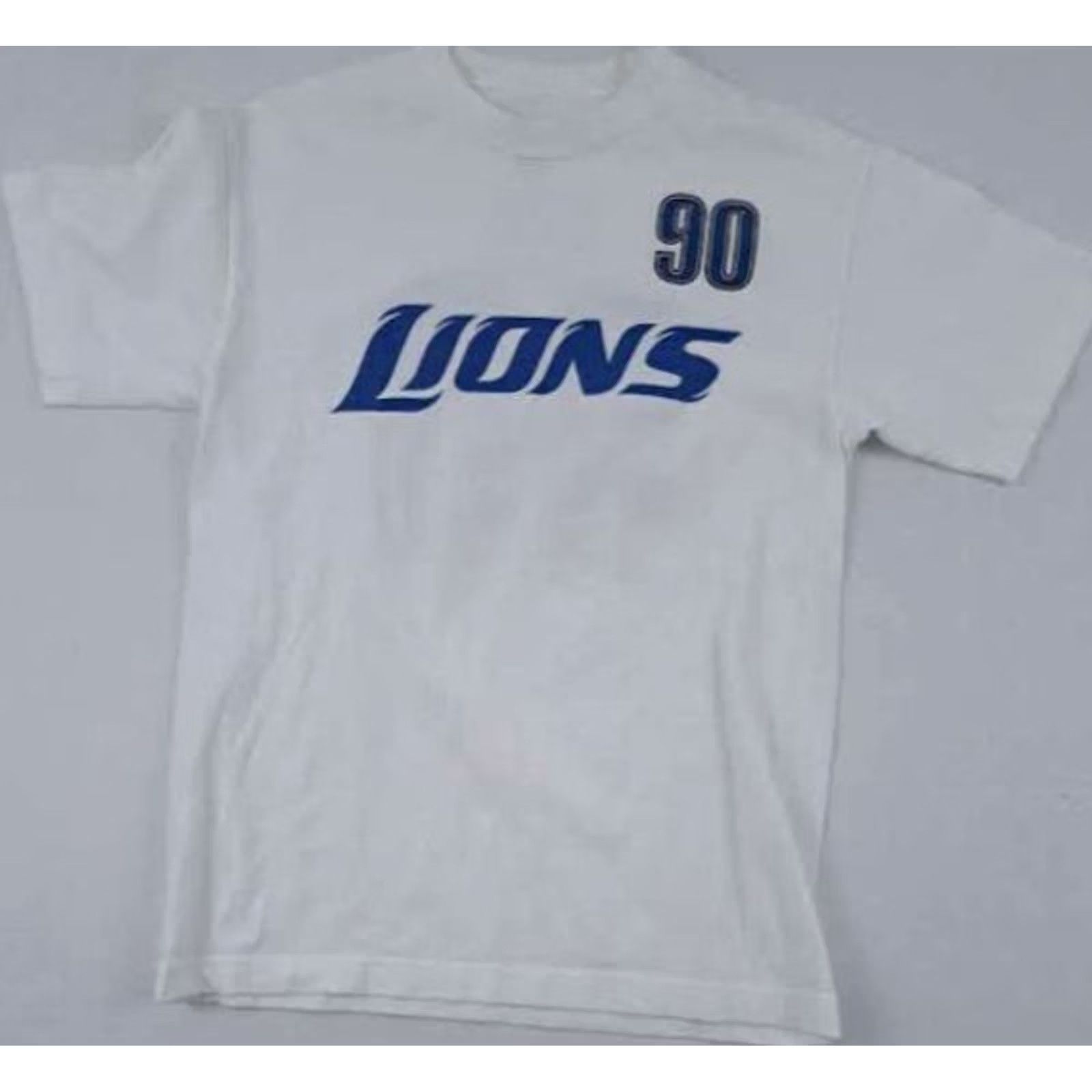 Reebok VINTAGE Reebok Detroit Lions T-Shirt Suh #90 M White Short Sleeve Mens Medium Football Classic 90s Size US M / EU 48-50 / 2 - 2 Thumbnail