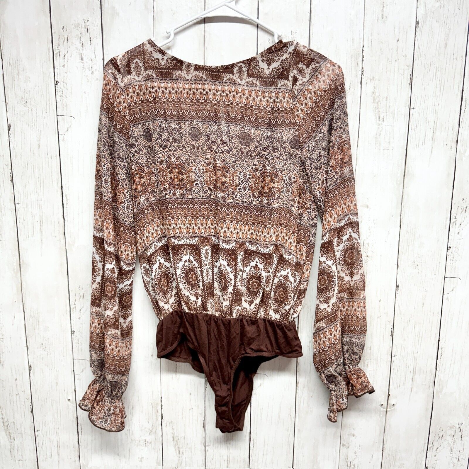 Other Lulus Bodysuit Sz XS Boho Tribal Long Sleeve Cuffed Crewneck Size XS / US 0-2 / IT 36-38 - 1 Thumbnail