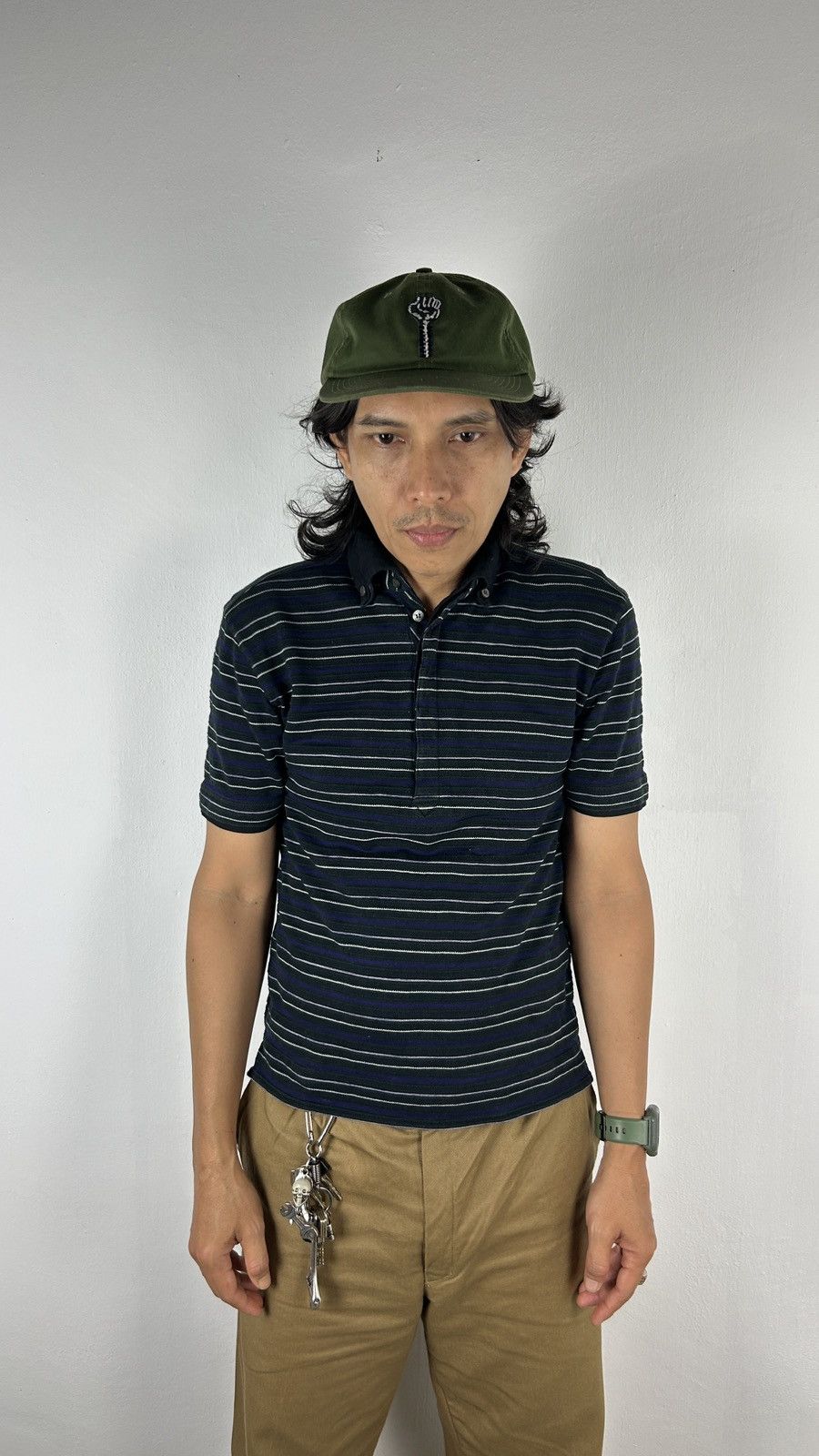 Japanese Brand × Michel Klein × Vintage Michel Klein Homme Paris - Striped Polo Size US S / EU 44-46 / 1 - 7 Thumbnail