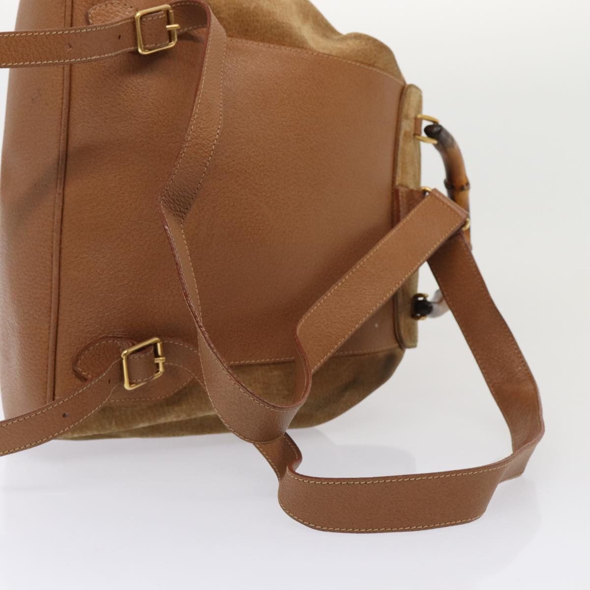 Gucci GUCCI Bamboo Shoulder Bag Suede Brown Gold 003 2058 003 2058 Size ONE SIZE - 9 Thumbnail