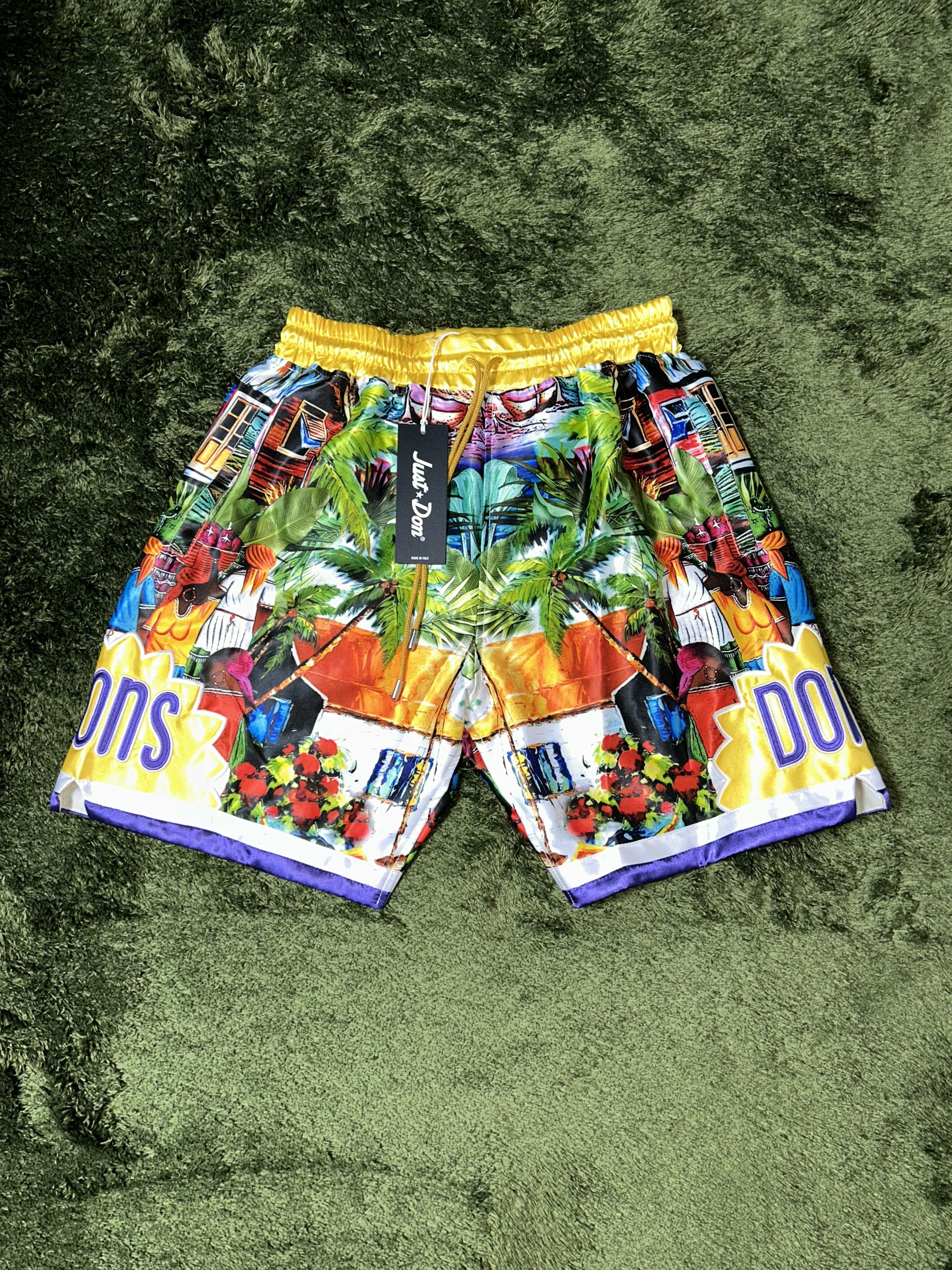 Designer × Just Don [S] Just don don c basketball shorts multi yellow Size US 32 / EU 48 - 1 Thumbnail