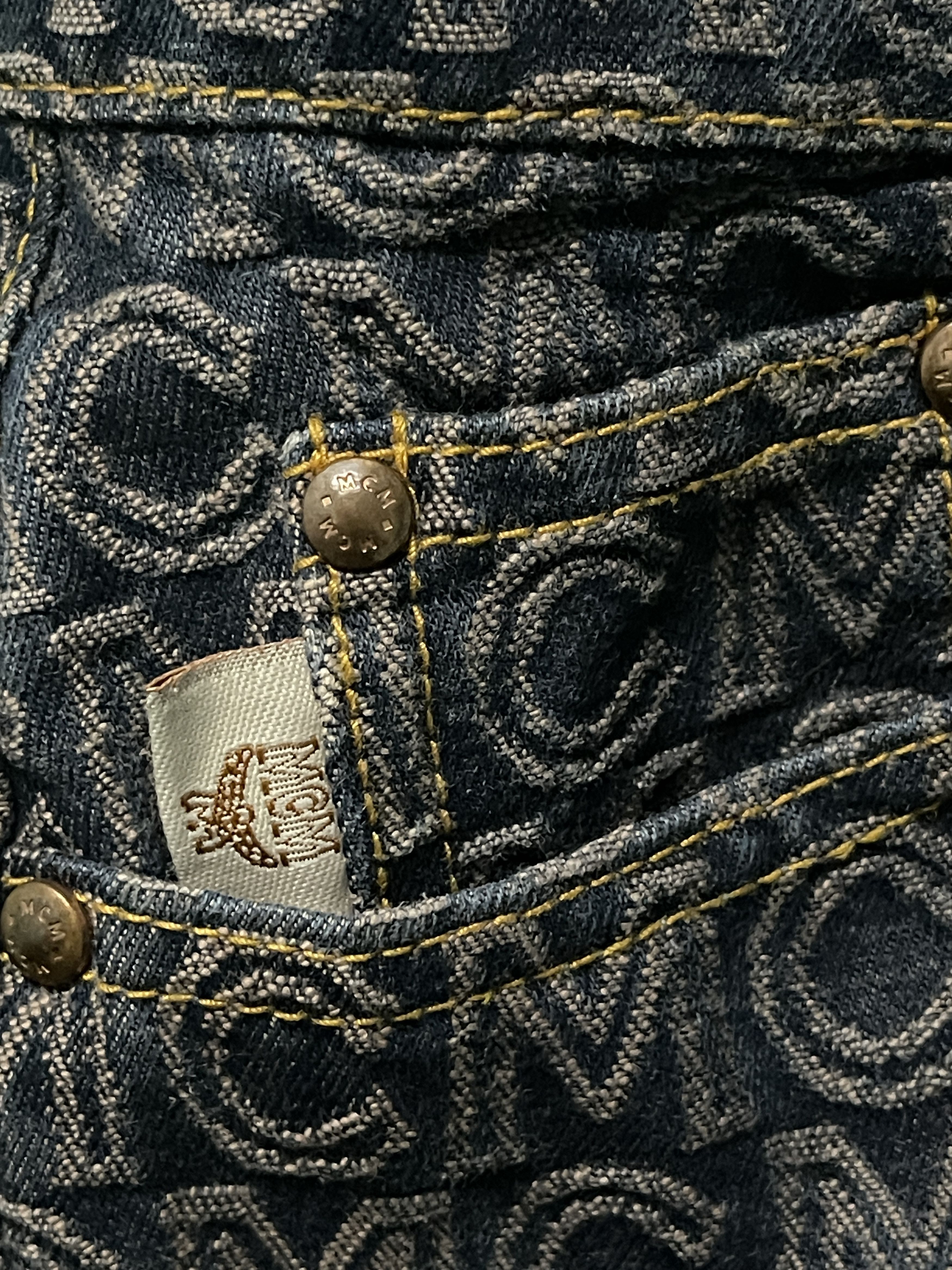 Designer × MCM Vintage MCM Legere Monogram Blue Jeans 1990 Size 26" / US 2 / IT 38 - 3 Thumbnail