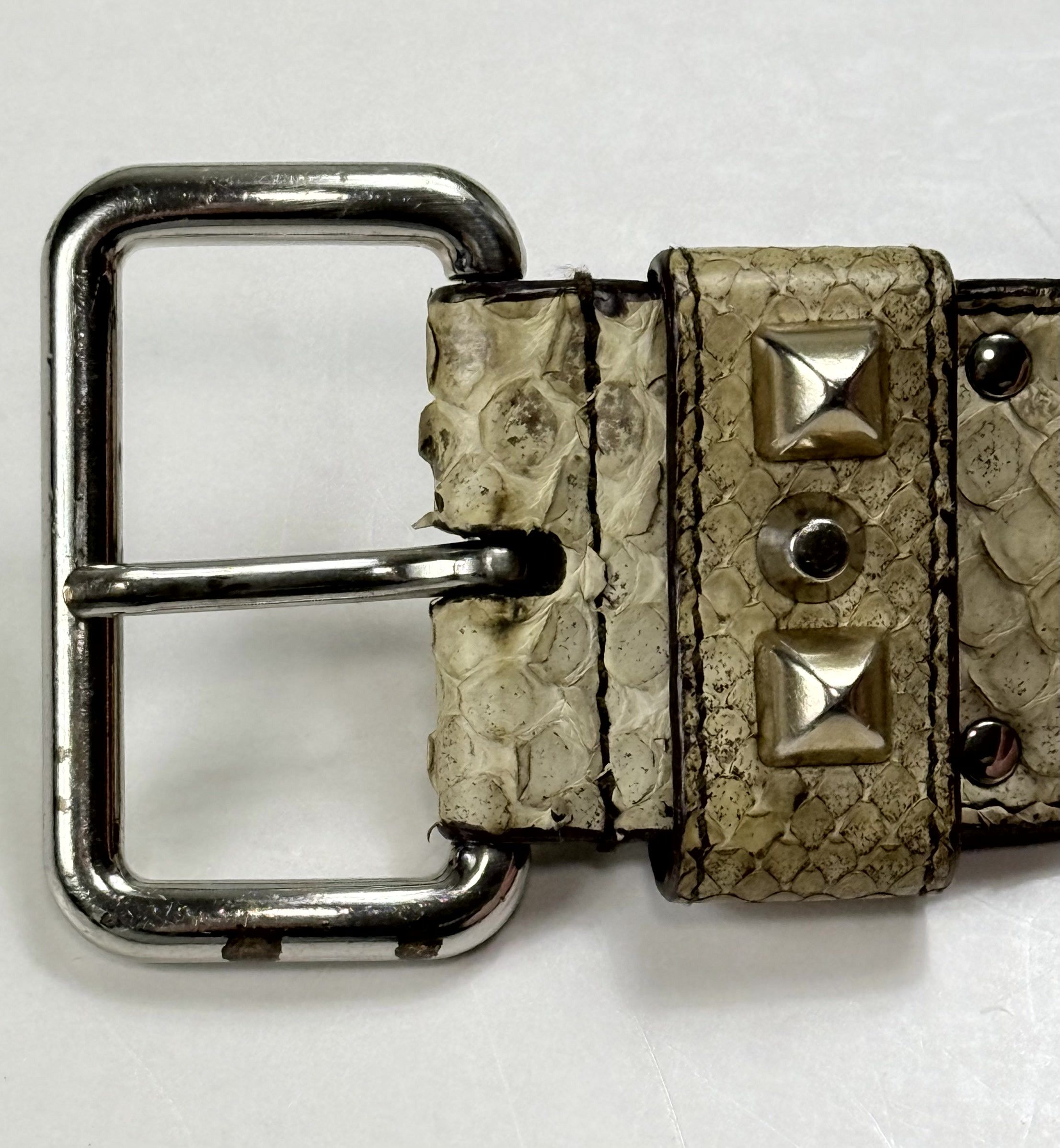 Prada Prada Python Snakeskin Studded Y2K Rockstar Belt Size 90/36 Size ONE SIZE - 2 Thumbnail
