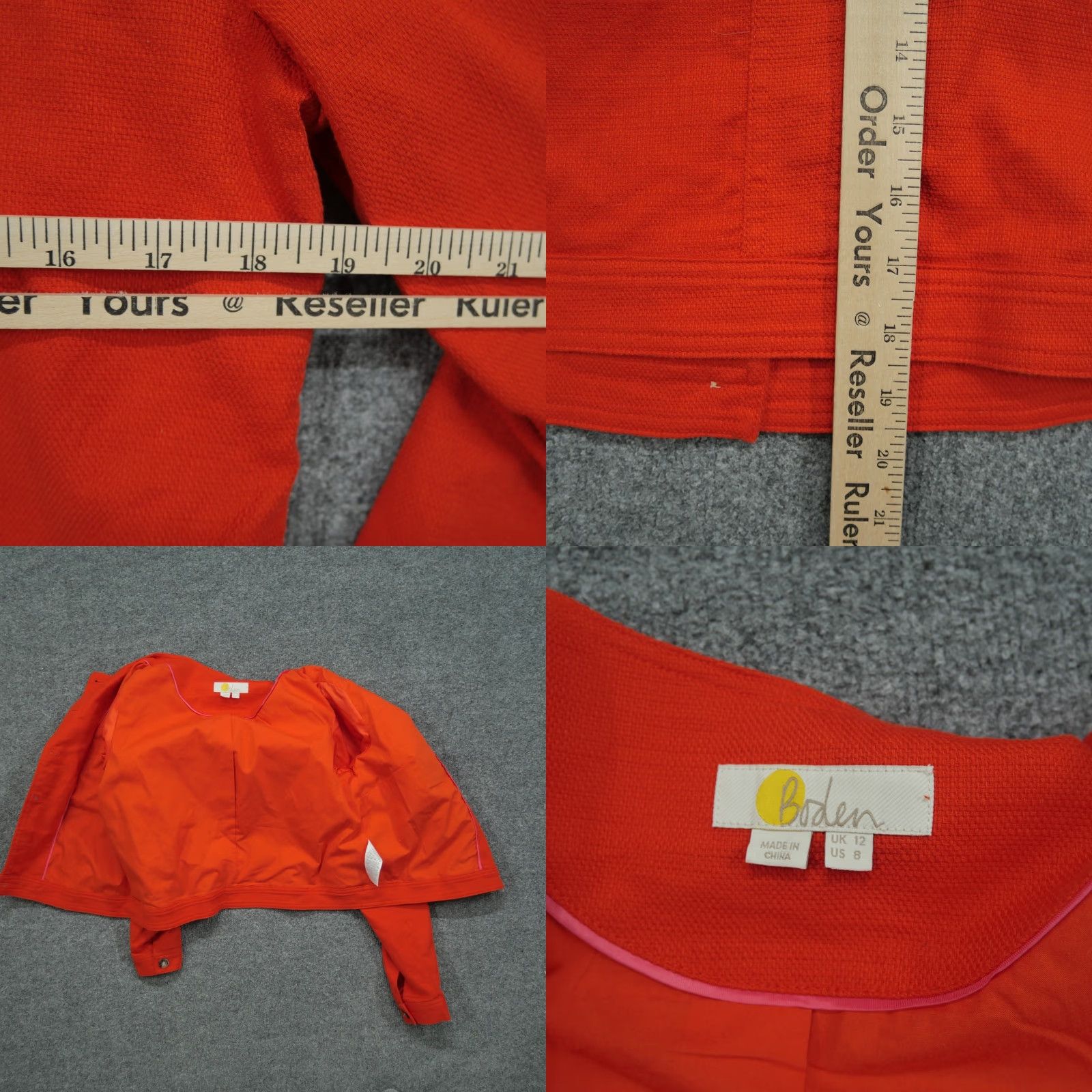 Boden **Womens Boden Orange Button Jacket Regular Fit** User: **Regular Fit Womens Boden Orange Button Jacket** Size M / US 6-8 / IT 42-44 - 8 Thumbnail