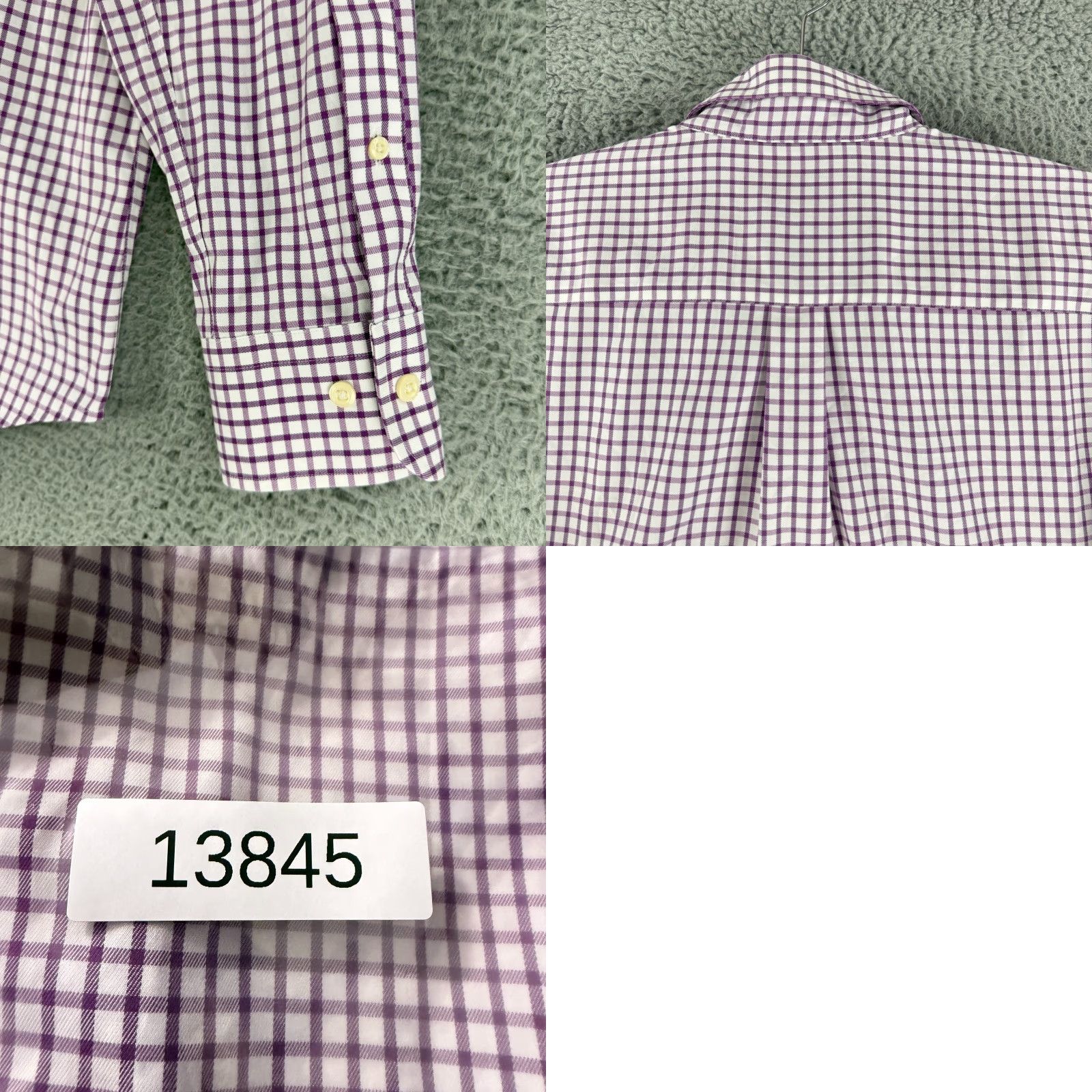 Peter Millar Peter Millar Button-Down Shirt Mens Large Purple Check Nanoluxe Easycare LS Size US L / EU 52-54 / 3 - 9 Thumbnail