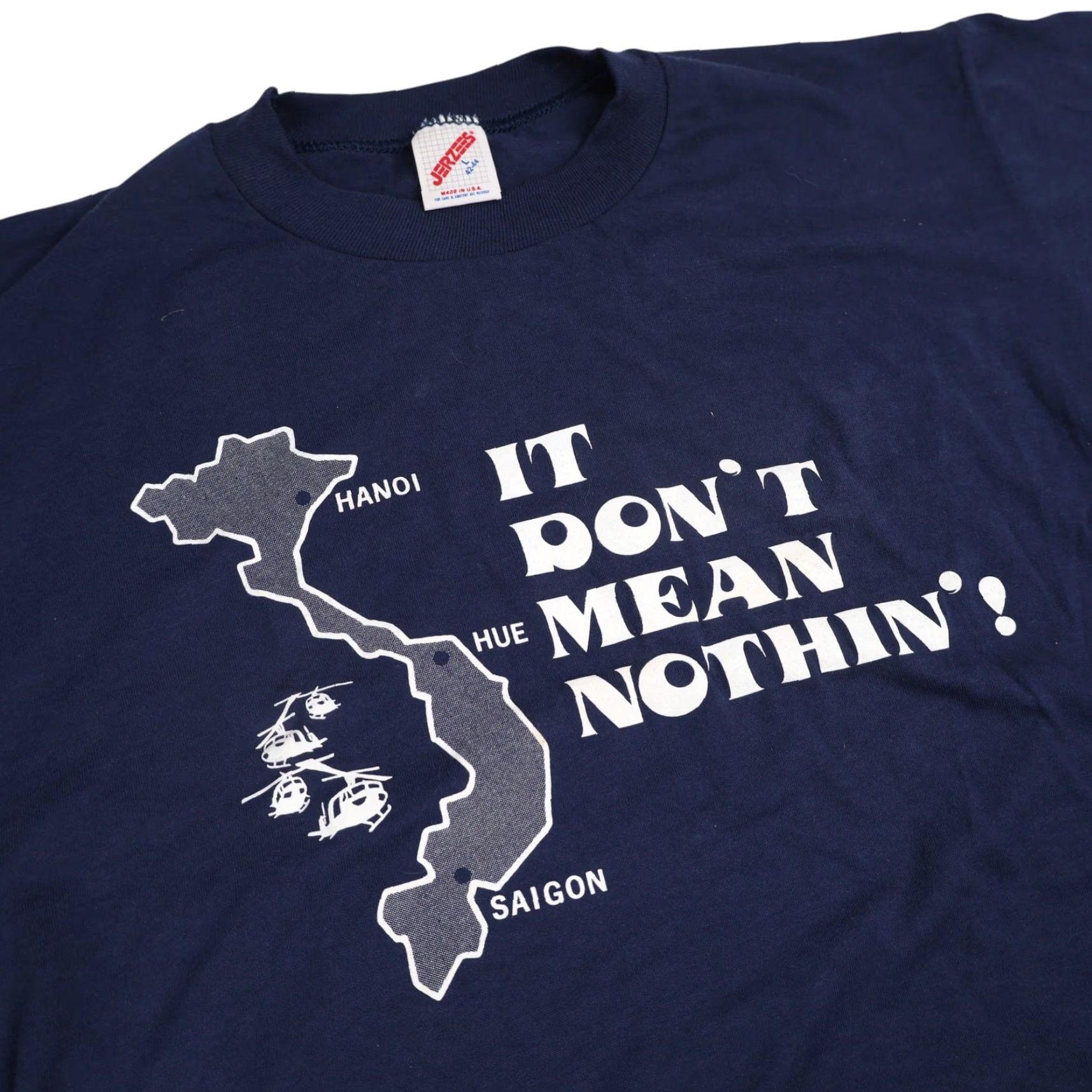 Jerzees VINTAGE It Dont Bean Nothin! Vietnam Mens Large Graphic T Shirt Blue Jerzees MENS L Blue Graphic T Shirt Vintage Mens Large BLUE N? (Oops) Size US L / EU 52-54 / 3 - 4 Thumbnail
