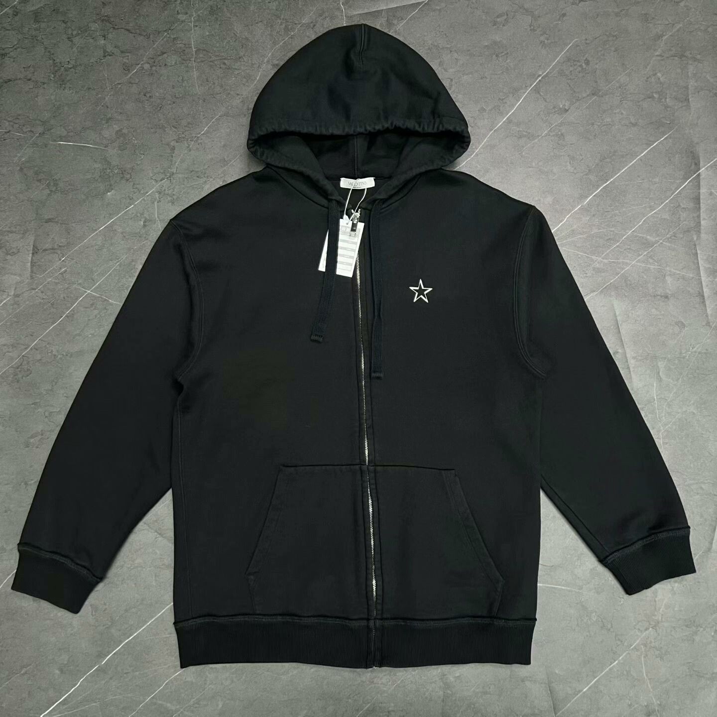 Valentino valentino black zip-up hooded sweatshirt Size US S / EU 44-46 / 1 - 1 Thumbnail
