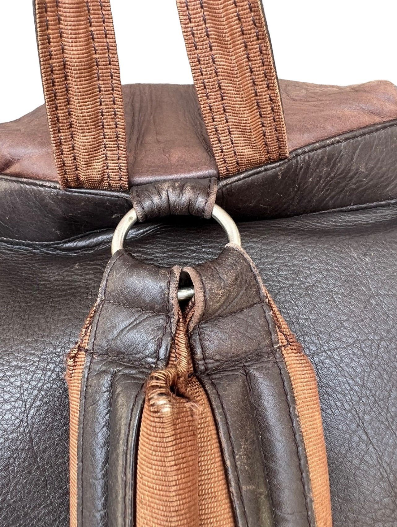 Leather Vintage Porter Tokyo Distressed Patina Leather Backpack Bag Size ONE SIZE - 15 Thumbnail