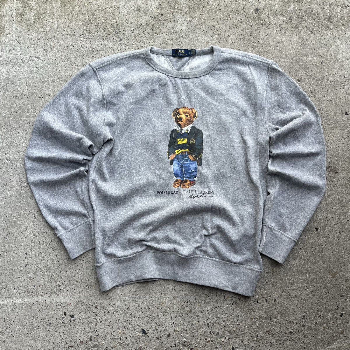 Polo Ralph Lauren × Ralph Lauren Ralph lauren polo bear crewneck sweatshirt L grey classy Size US L / EU 52-54 / 3 - 1 Thumbnail