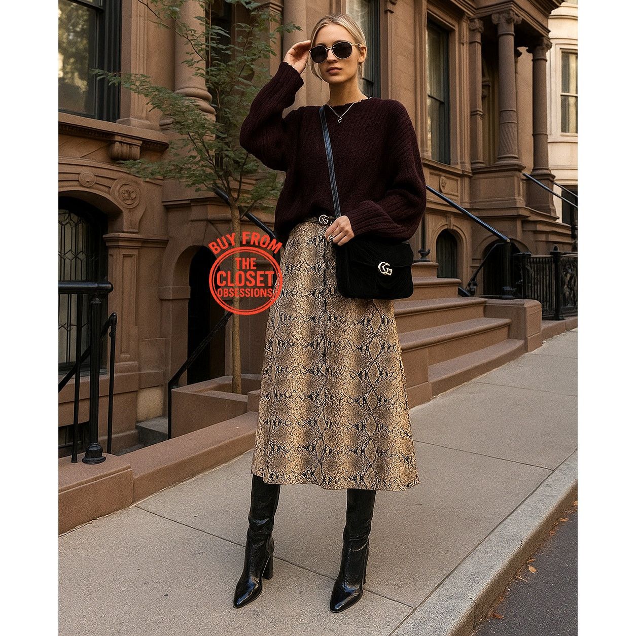 Zara ZARA Snakeskin Print Midi Skirt NWT Size 30" / US 8 / IT 44 - 3 Thumbnail