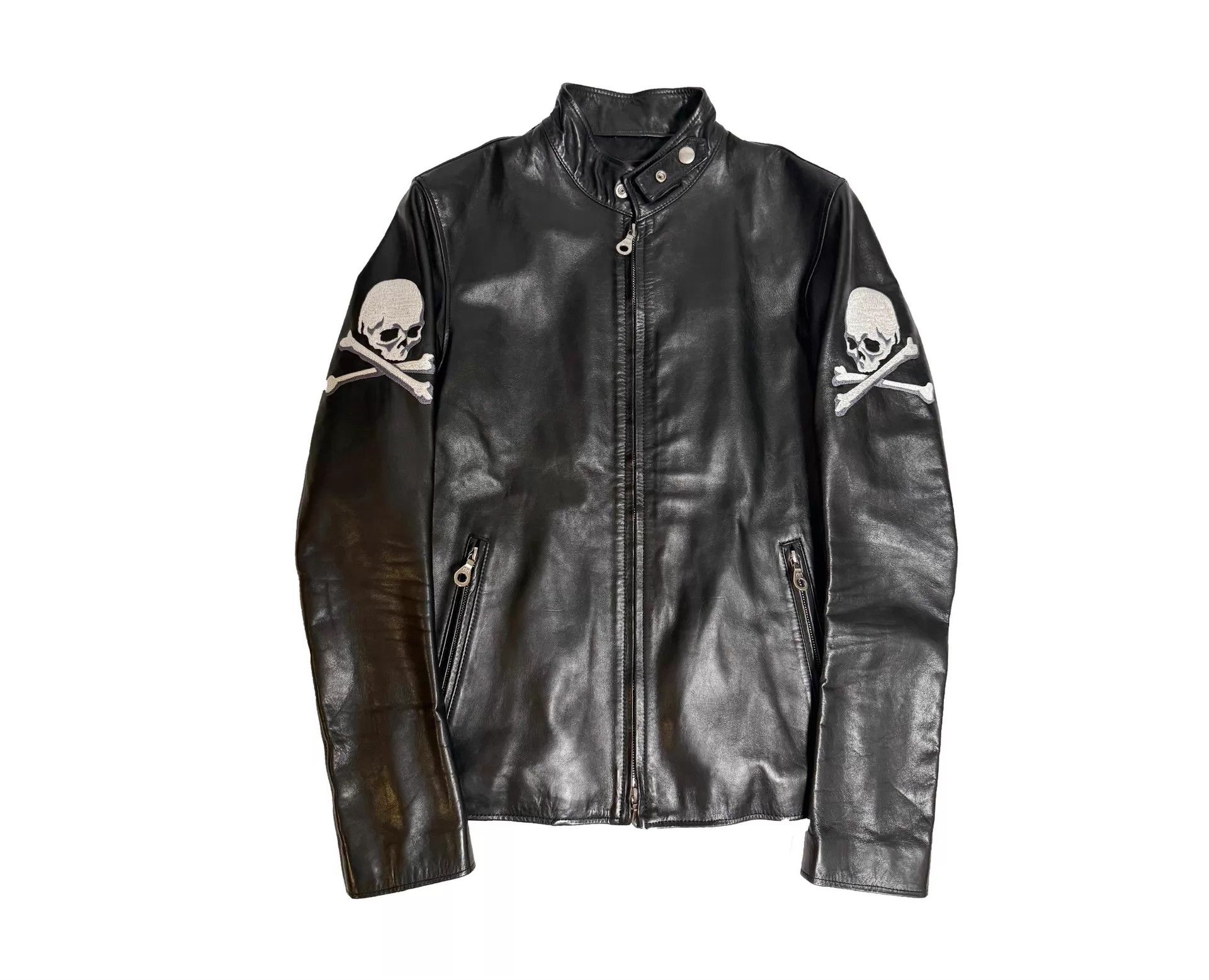 Mastermind Japan MMJ Horsehide Embroidered Skull Jpn Slim Leather Jacket M Size US M / EU 48-50 / 2 - 1 Thumbnail
