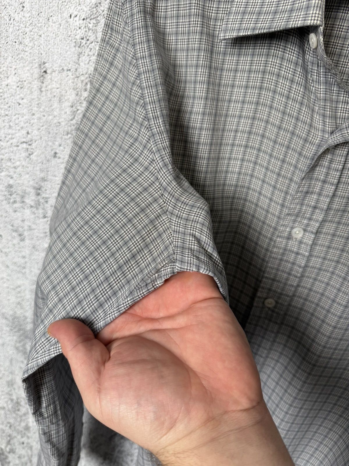 Tom Ford Tom Ford 94S1JE Grey Plaid Button Up Shirt Long Sleeve Men’s Size US L / EU 52-54 / 3 - 19 Thumbnail