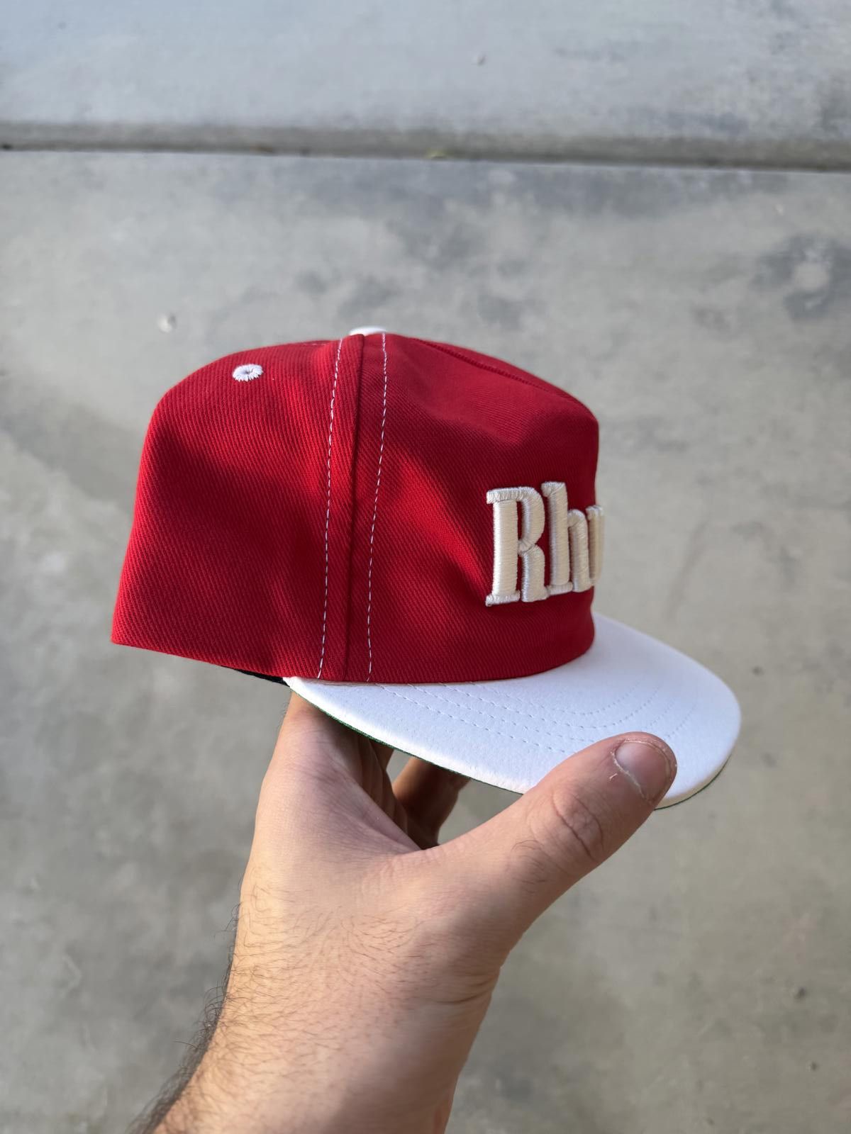 Rhude Rhude Logo Embroidered Two-Tone Cap – Red/White – Brand New Size ONE SIZE - 2 Thumbnail