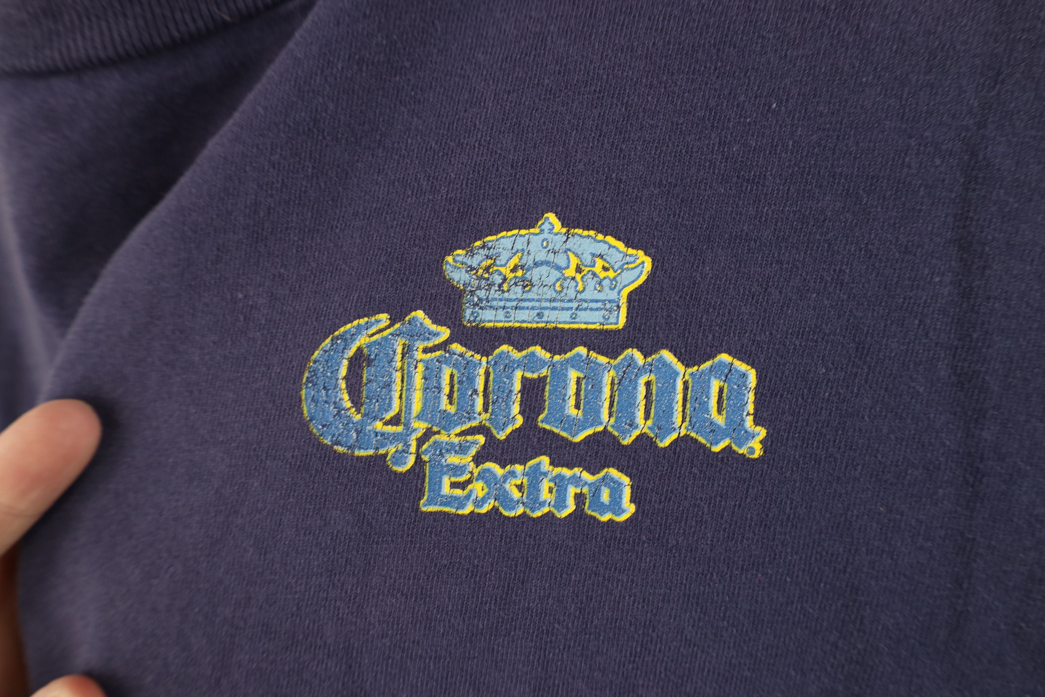 Vintage Vintage 90s Y2K Corona Extra Beer Long Sleeve T-Shirt Blue Size US L / EU 52-54 / 3 - 4 Thumbnail