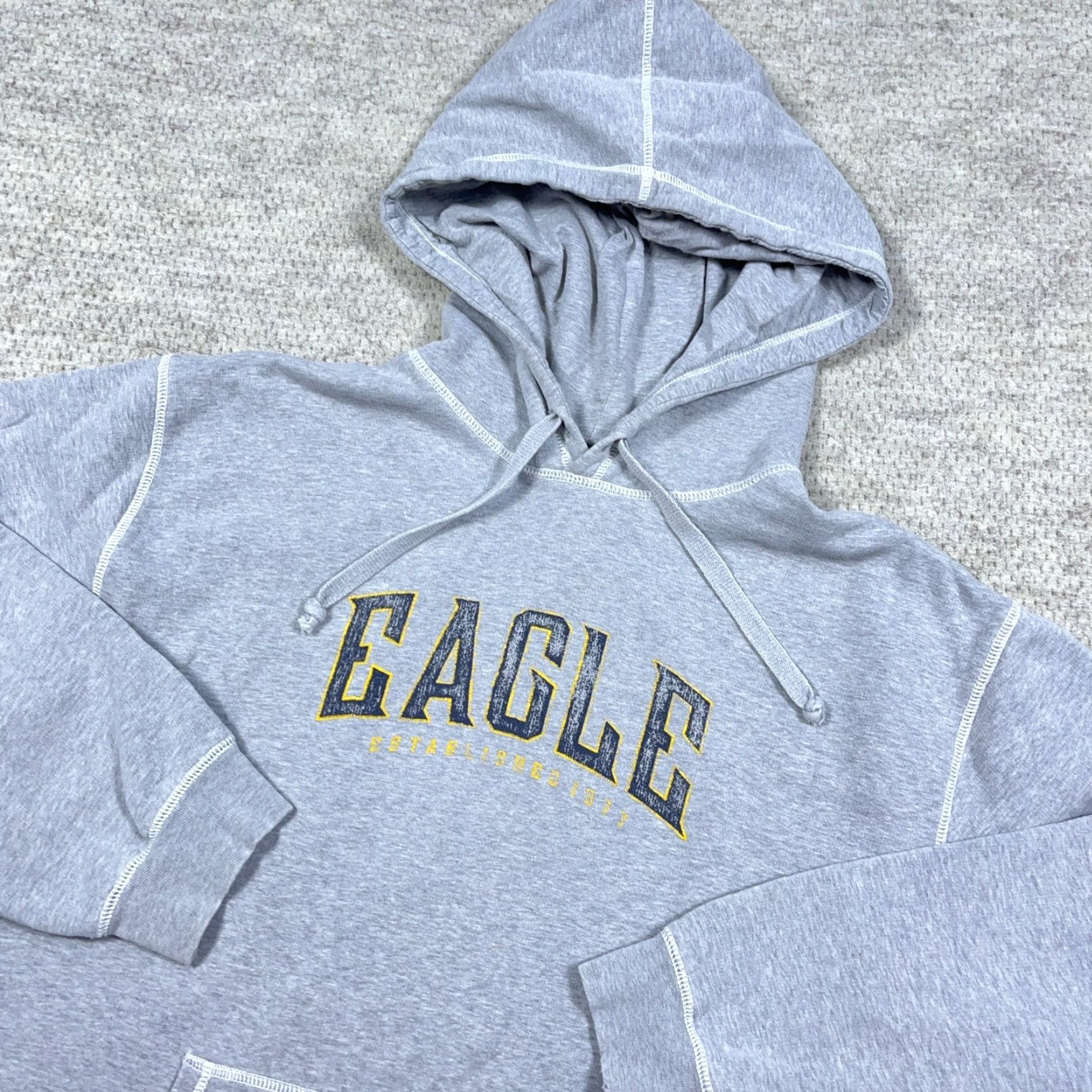 American Eagle Outfitters VINTAGE American Eagle Outfitters Hoodie Men 2XL Gray Sweatshirt AE77 Spellout Hooded Embroidered Logo Classic Sports Pullover Sweatshirt Mens Size US XXL / EU 58 / 5 - 3 Thumbnail