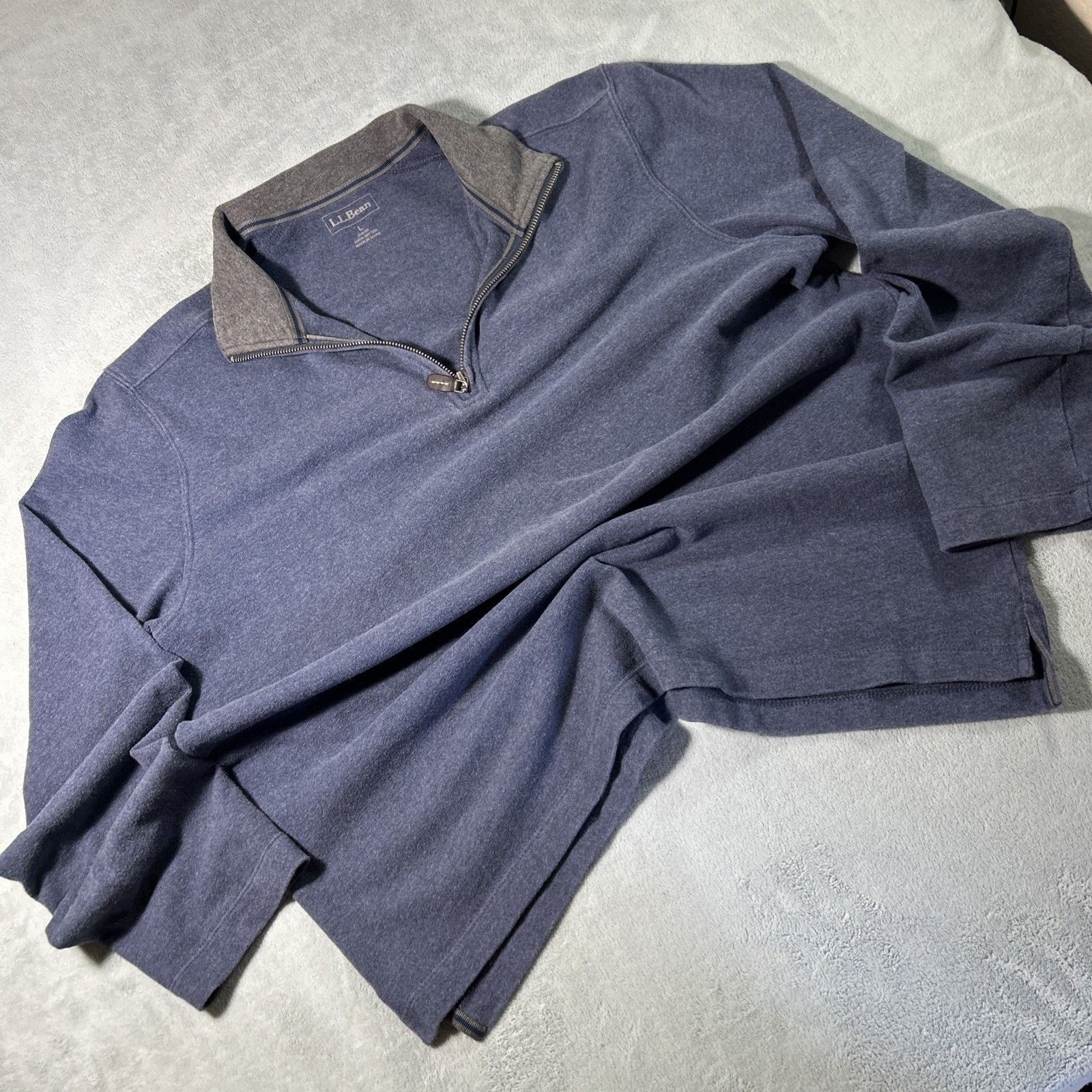 L.L. Bean LL Bean Qtr Zip Sweater Mens Large Fleece Cotton Pullover Size US L / EU 52-54 / 3 - 1 Thumbnail