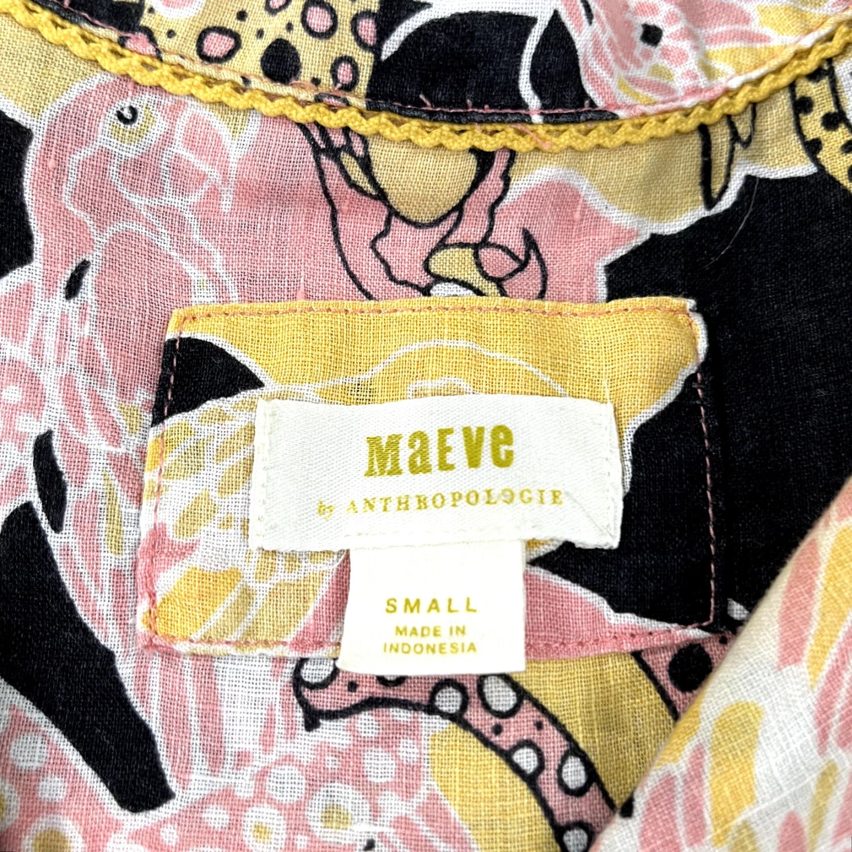 Vintage VINTAGE Maeve Women's Shirt Small Cheetah Animal Print Linen Casual Summer Beach Surf 90s Mens Size S / US 4 / IT 40 - 2 Thumbnail