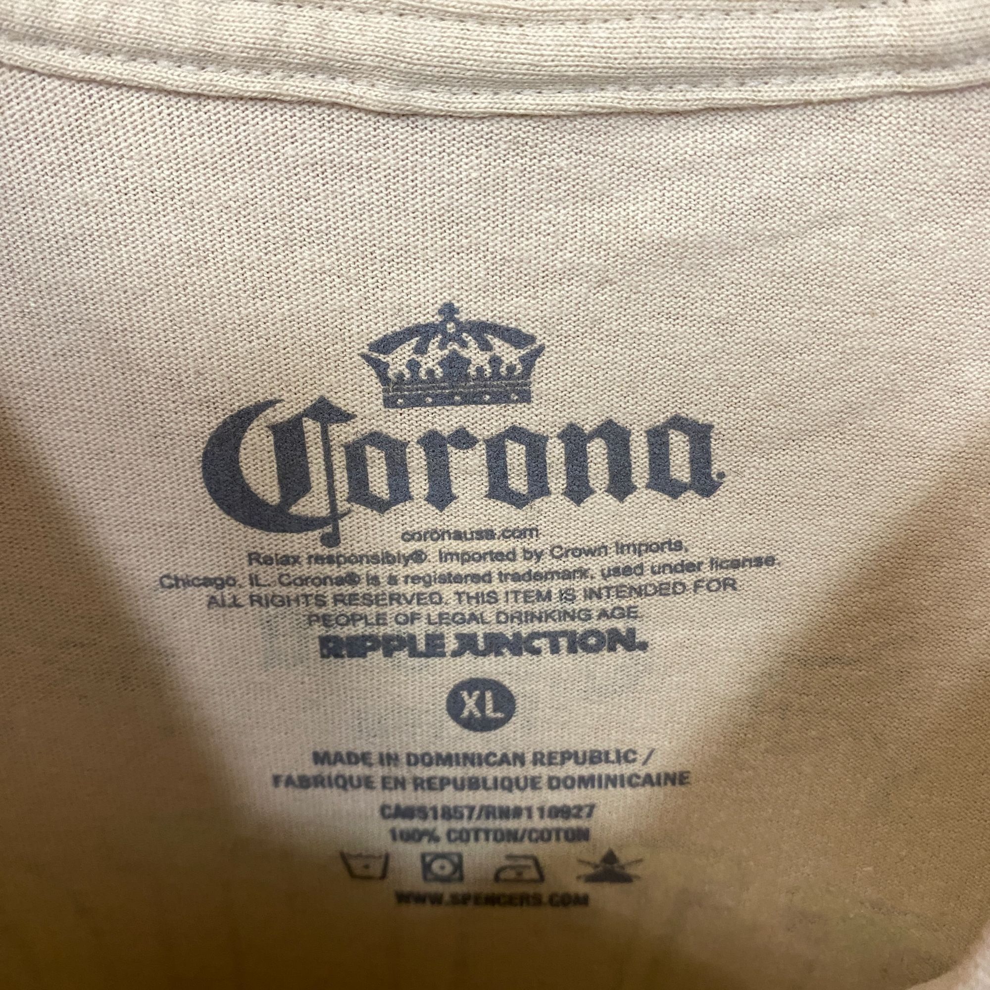 Ripple Junction Corona Extra Sailing Club Nautical Beige Promo T-Shirt XL Size US XL / EU 56 / 4 - 4 Thumbnail