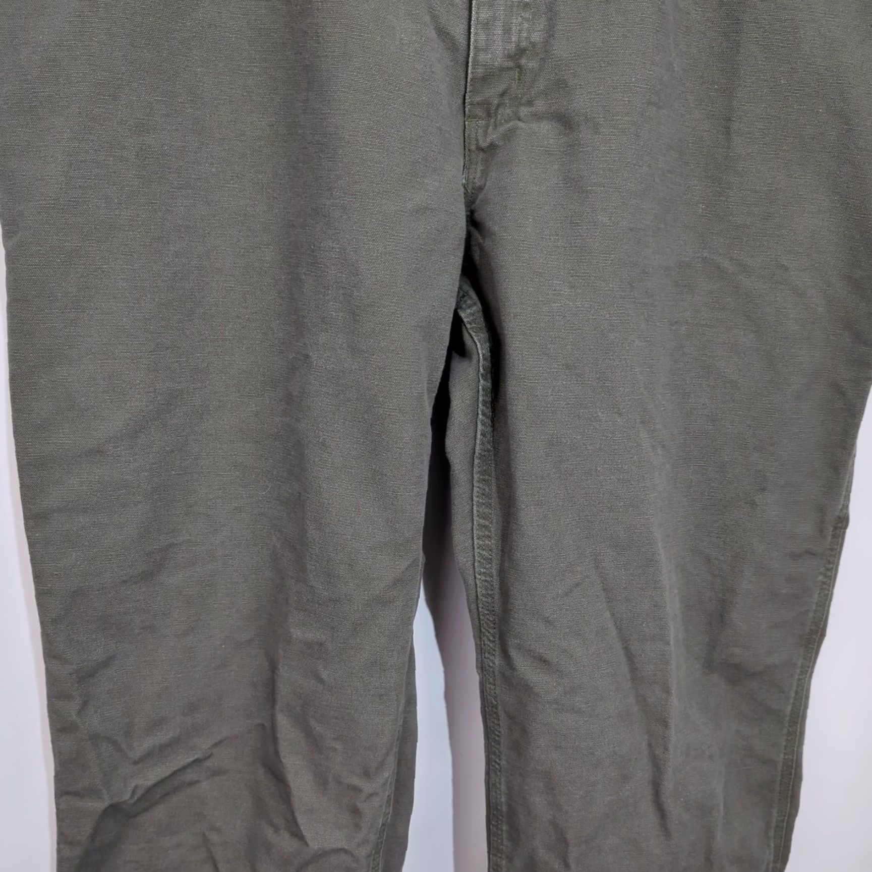 Carhartt Carhartt Work Pants Carpenter 44x30 Green | Men's Regular Bootcut 5-Pocket Canvas Trousers Vintage B11 Size US 44 / EU 60 - 5 Thumbnail