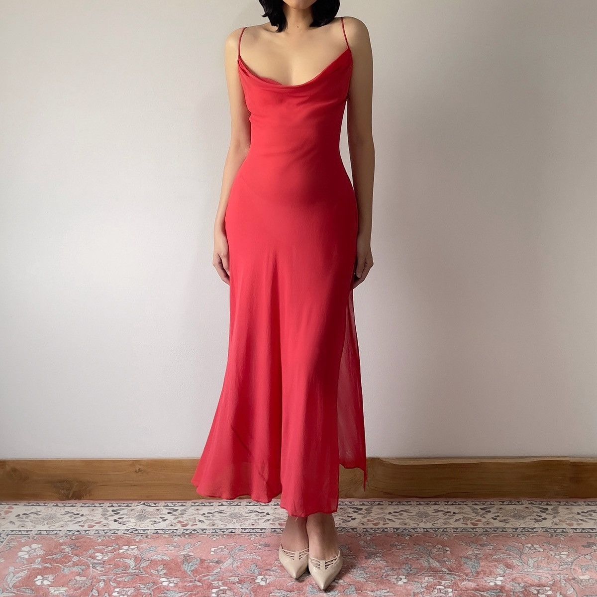 Victoria's Secret Victoria’s Secret Red Silk Chiffon Slip Dress (XS–S) Size S / US 4 / IT 40 - 3 Thumbnail