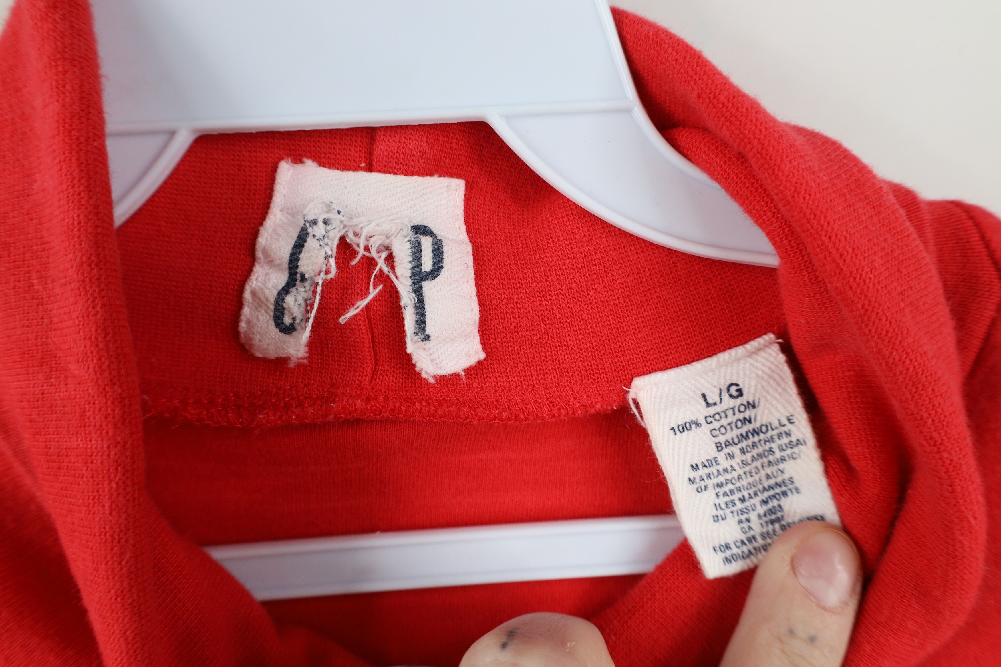Gap Vintage 90s Gap Blank Long Sleeve Turtleneck T-Shirt Red USA Size US L / EU 52-54 / 3 - 4 Thumbnail