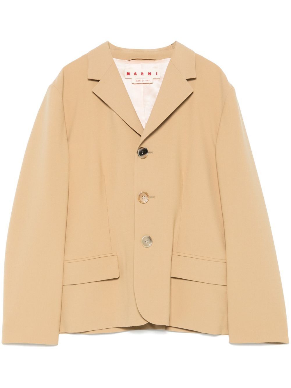 Marni o1f1d3z0525 Single-Breasted Blazer in Beige Size US S / EU 44-46 / 1 - 1 Thumbnail