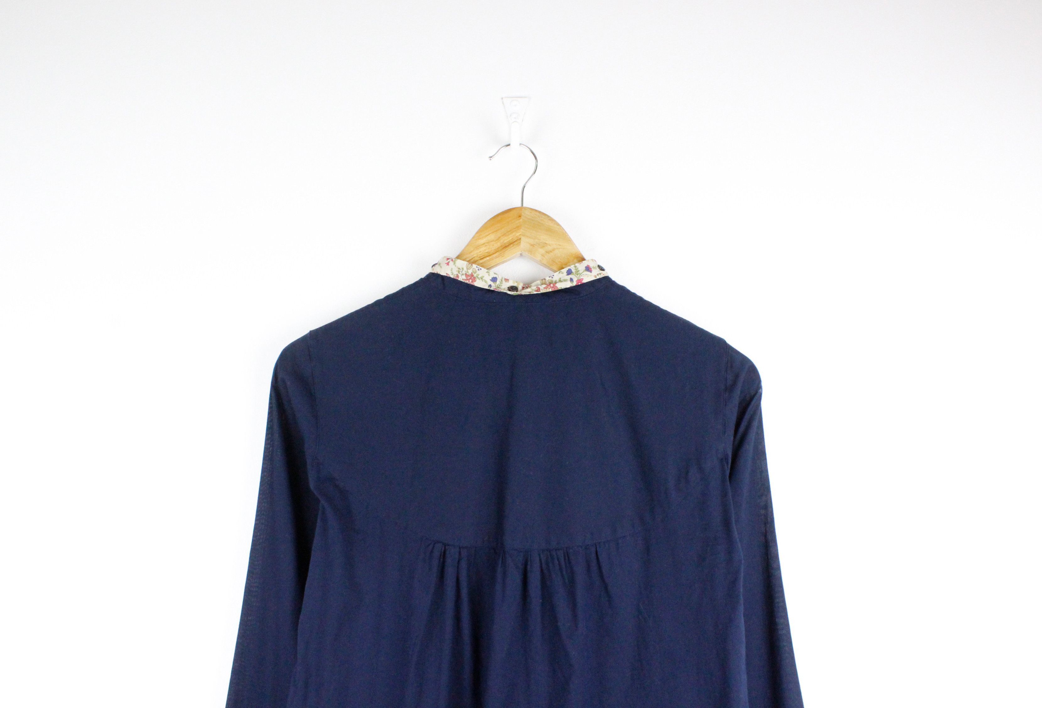 Herno Womens Herno Navy Band Floral Collar Lightweight Shirt Size M / US 6-8 / IT 42-44 - 5 Thumbnail