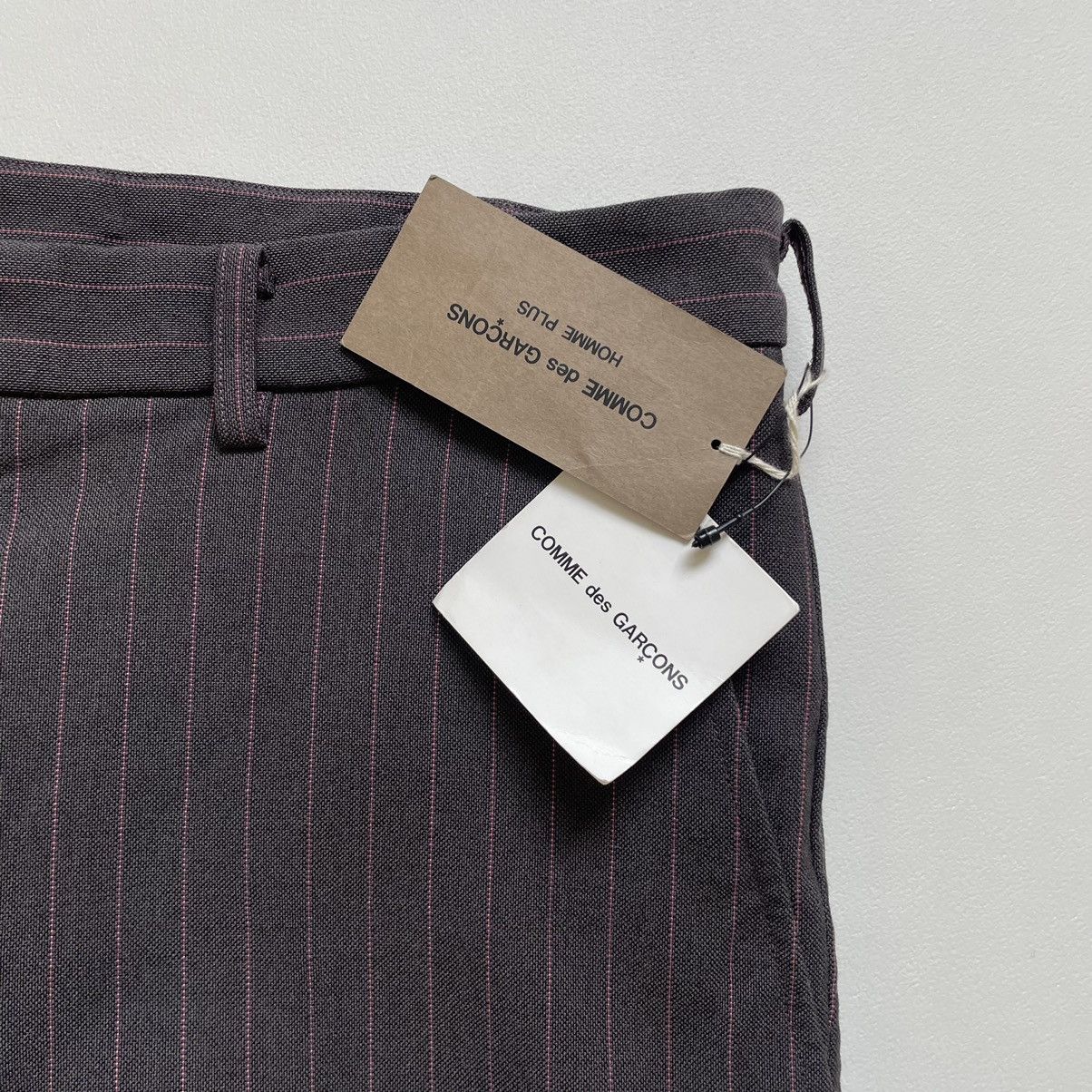 S/S 05 Grey/Pink Wool Pinstripe Trousers