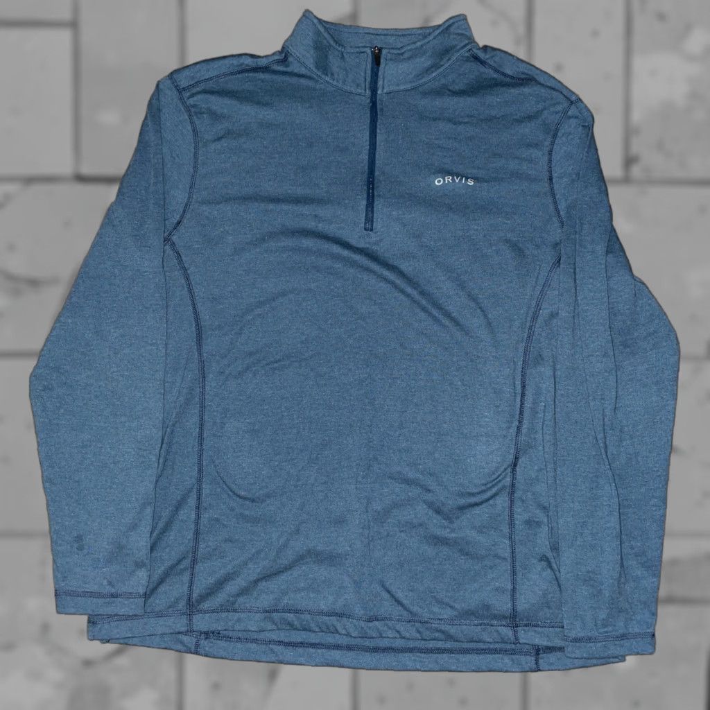 Orvis VINTAGE Orvis Men's Blue Half Zip Pullover Sweater L Adult Regular Size Size US L / EU 52-54 / 3 - 1 Thumbnail