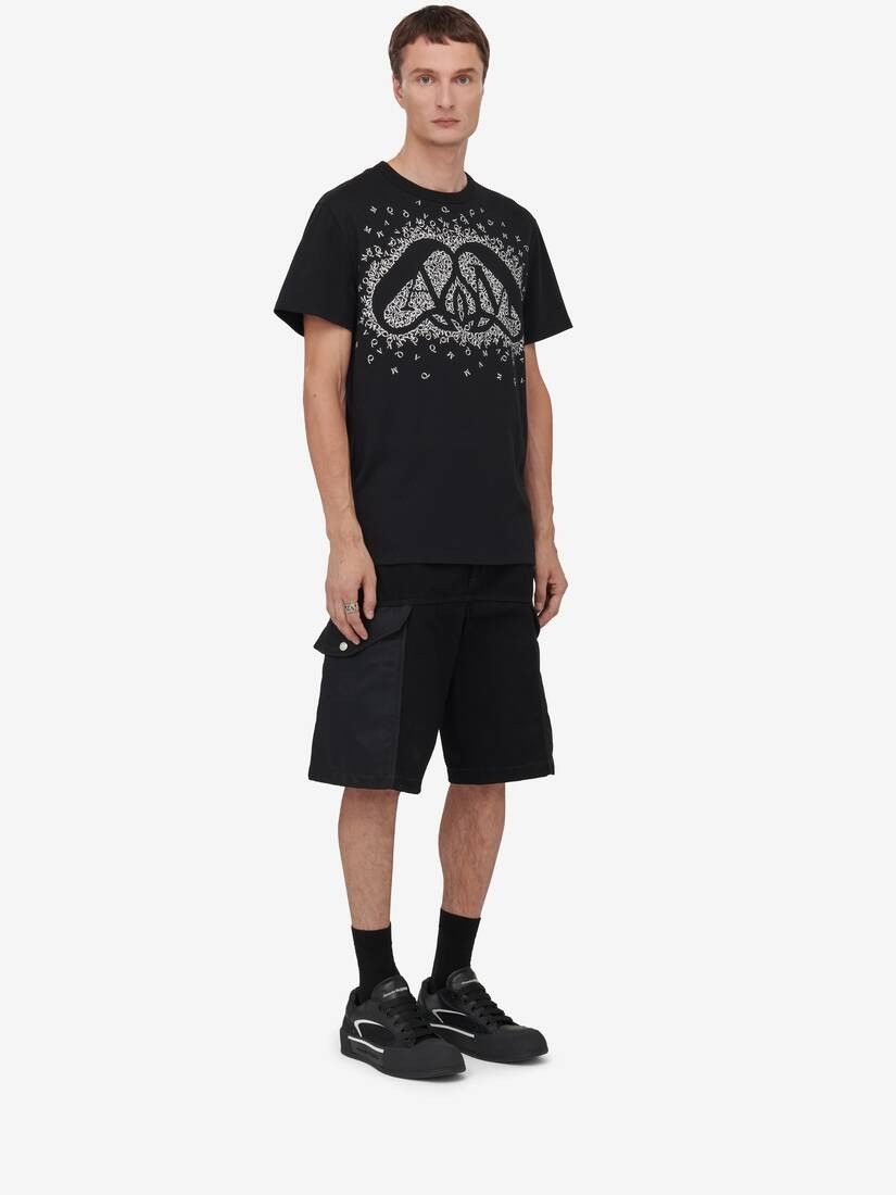 Alexander McQueen o1w1db10725 Exploded Charm T-Shirt in Black/White Size US L / EU 52-54 / 3 - 3 Thumbnail