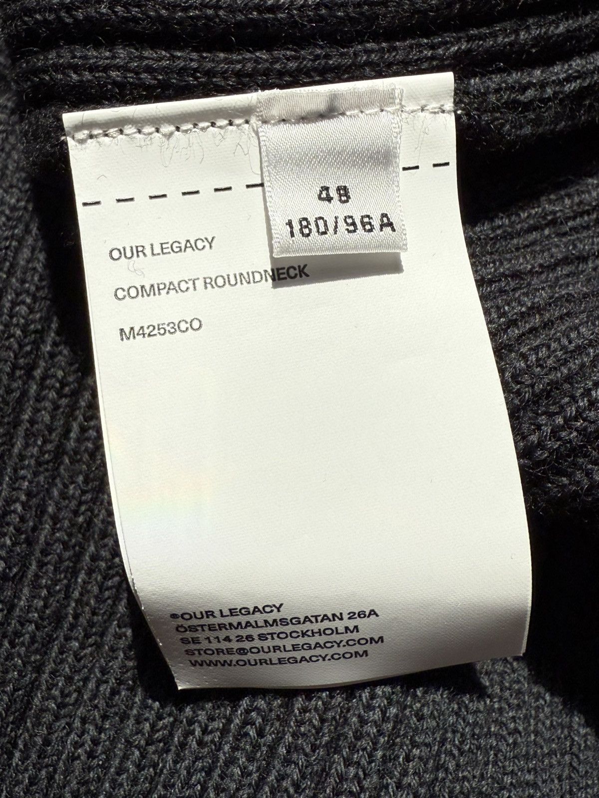 Our Legacy Our Legacy COMPACT ROUNDNECK Off Black Rustic Merino Sweater Size US M / EU 48-50 / 2 - 6 Thumbnail