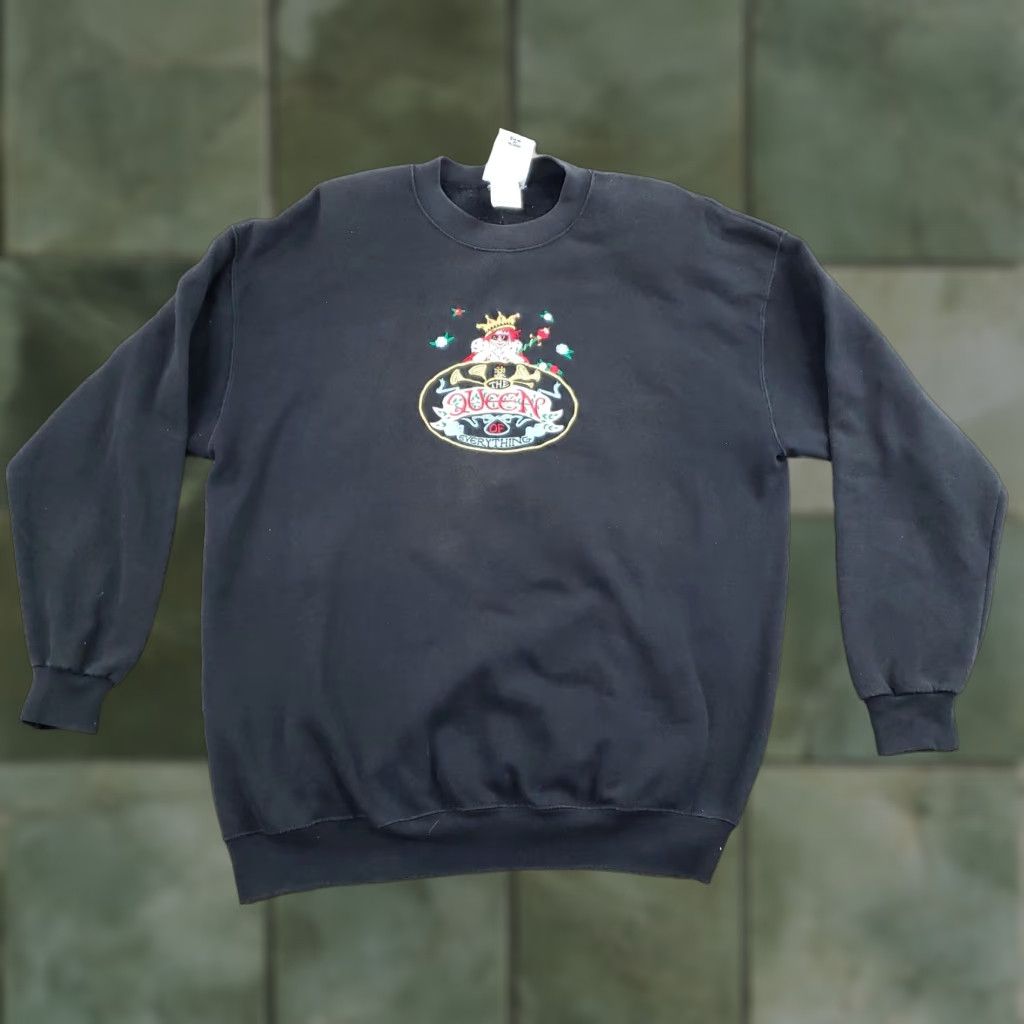 Vintage VINTAGE Mary Engelbreit Sweatshirt Womens XL Black Crewneck Queen of Everything Size XL / US 12-14 / IT 48-50 - 1 Thumbnail